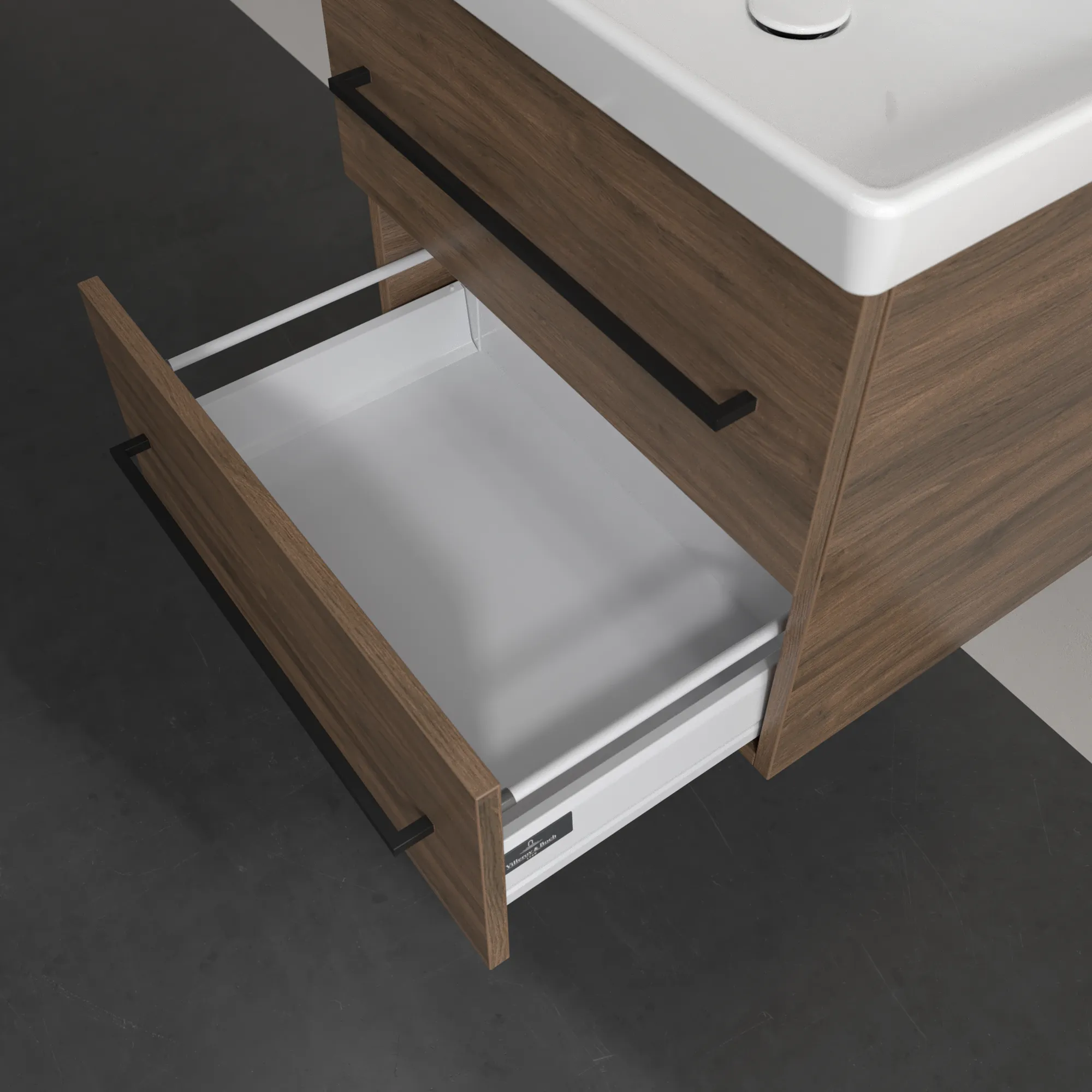 Villeroy & Boch Waschbeckenunterschrank Avento, Arizona Oak, 576x514x450 mm, Eckig, 2 Auszüge, SoftClosing Villeroy & Boch Waschbeckenunterschrank Avento, Arizona Oak, 576x514x450 mm, Eckig, 2 Auszüge, SoftClosing