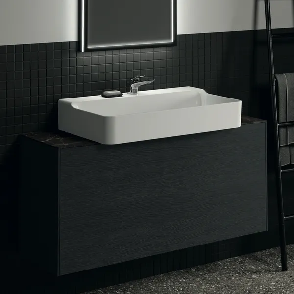 Ideal Standard Waschtischunterschrank „Conca“ 120 × 54 × 37,3 cm Eiche geflammt Furnier Ideal Standard Waschtischunterschrank „Conca“ 120 × 54 × 37,3 cm Eiche geflammt Furnier