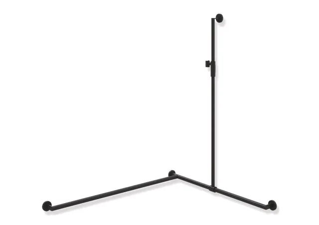 HEWI Haltegriff Ausführung links „System 900“ in Schwarz tiefmatt / Schwarz matt, Befestigung verdeckt HEWI Haltegriff Ausführung links „System 900“ in Schwarz tiefmatt / Schwarz matt, Befestigung verdeckt