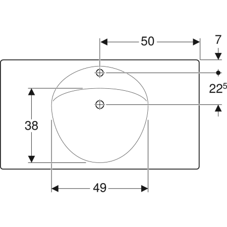 Wandwaschtisch mit Ablagefläche „Preciosa“, rechteckig 100 × 55 cm in weiß alpin
