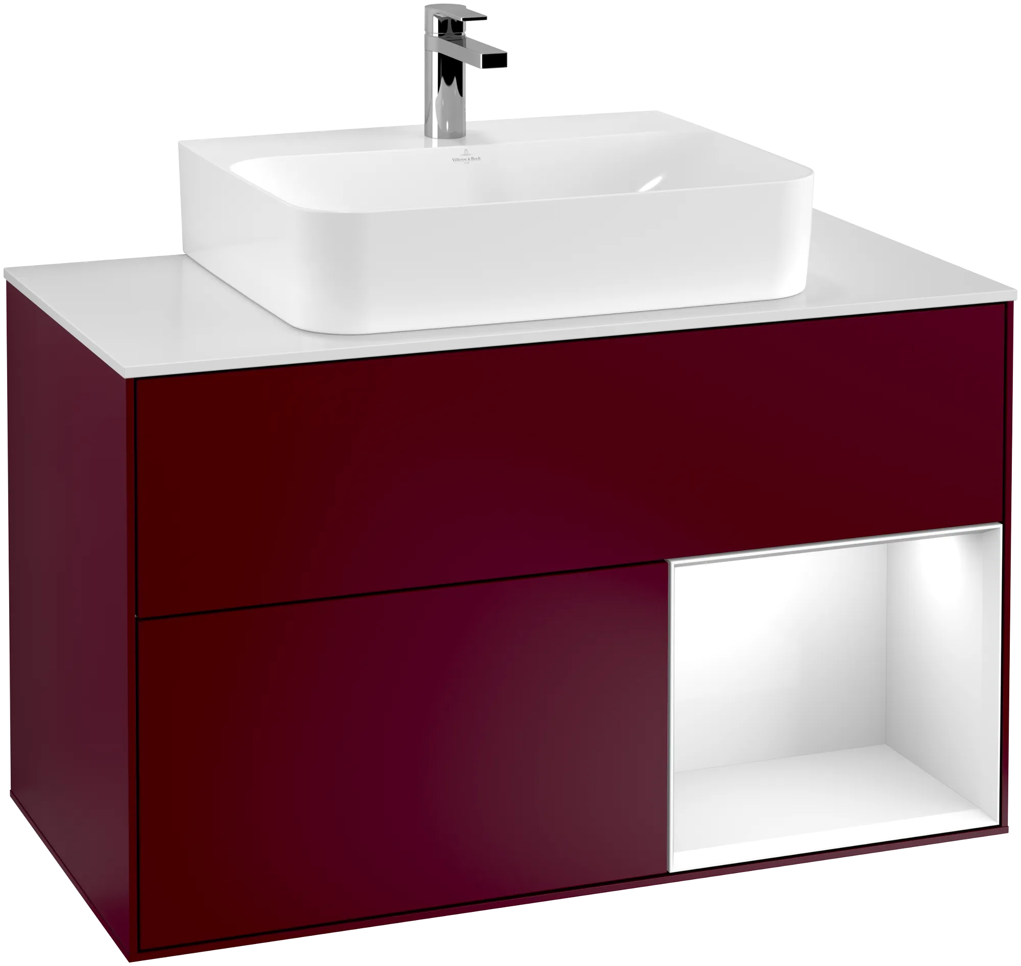 Villeroy & Boch Waschbeckenunterschrank Finion G12, 1000x603x501mm, mit Beleuchtung, 2 Auszüge