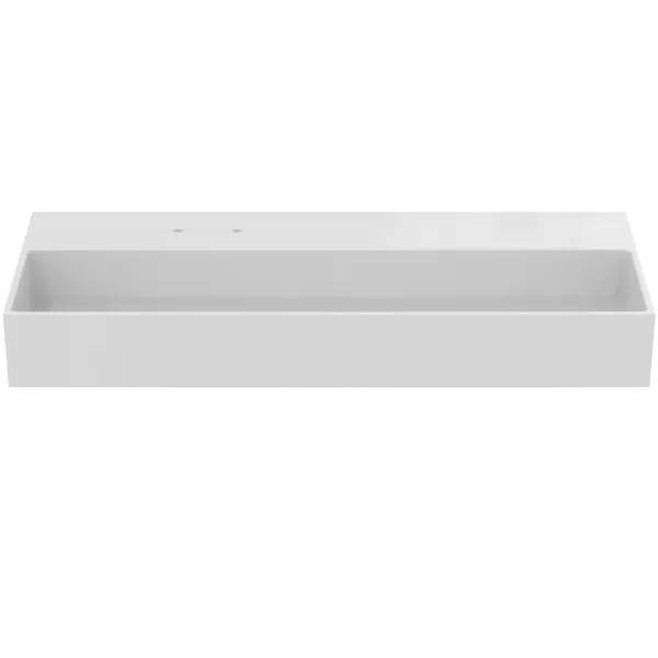 Waschbecken „Solos“ 101,5 × 51,5 × 12,5 cm, Hahnlochposition links in Weiß Waschbecken „Solos“ 101,5 × 51,5 × 12,5 cm, Hahnlochposition links in Weiß