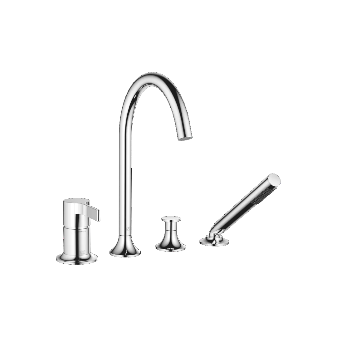 Dornbracht VAIA Wannen-Vierlochbatterie für Wannenrand- bzw. Fliesenrandmontage Chrom, Ausladung 220 mm Dornbracht VAIA Wannen-Vierlochbatterie für Wannenrand- bzw. Fliesenrandmontage Chrom, Ausladung 220 mm