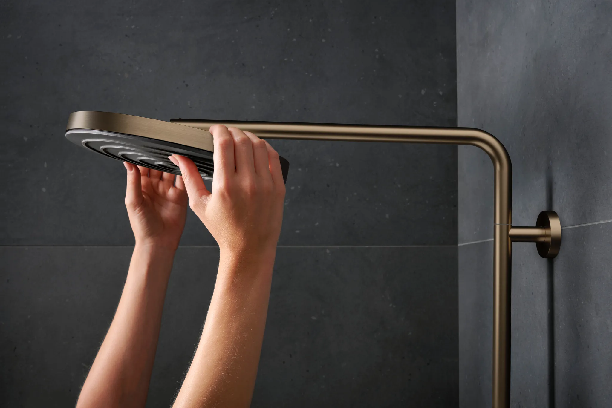 Hansgrohe Pulsify S Puro Showerpipe 260 1jet EcoSmart mit Ecostat Fine und Handbrause 3jet, Brushed Bronze Hansgrohe Pulsify S Puro Showerpipe 260 1jet EcoSmart mit Ecostat Fine und Handbrause 3jet, Brushed Bronze