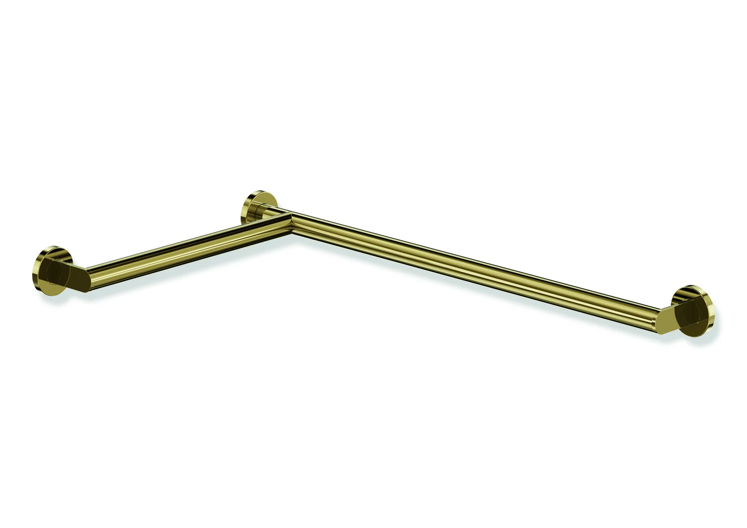 HEWI Dusch- und Wannenhandlauf System 900, Edelstahl PVD Gold glänzend, Längen 765 mm / 475 mm, Durchmesser 32 mm, links HEWI Dusch- und Wannenhandlauf System 900, Edelstahl PVD Gold glänzend, Längen 765 mm / 475 mm, Durchmesser 32 mm, links