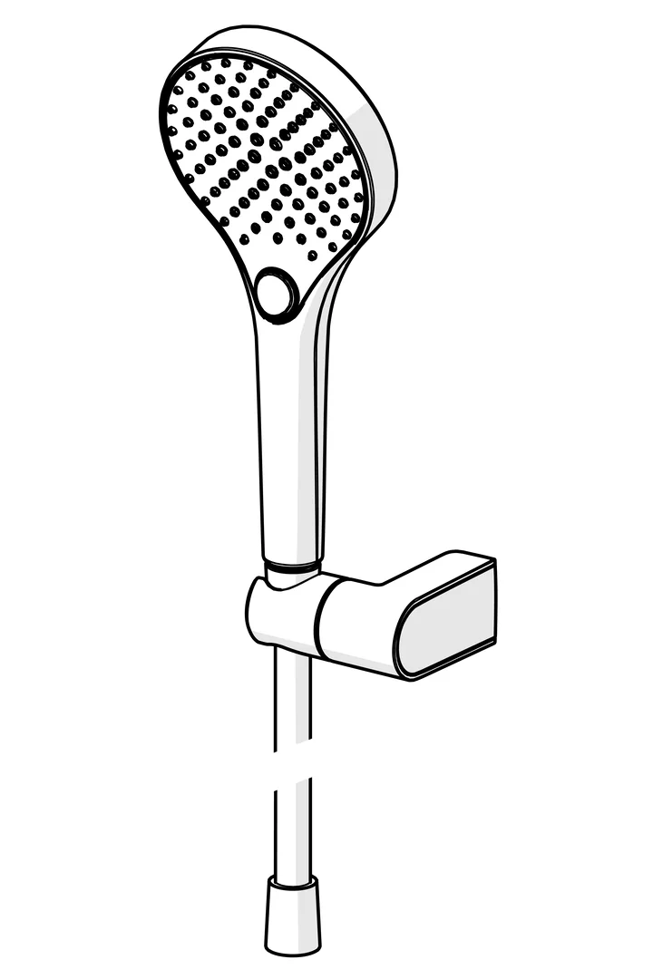 HansaVIVA Handbrausegarnitur HansaVIVA 4417 Chrom, Wandmontage, 3-strahlig