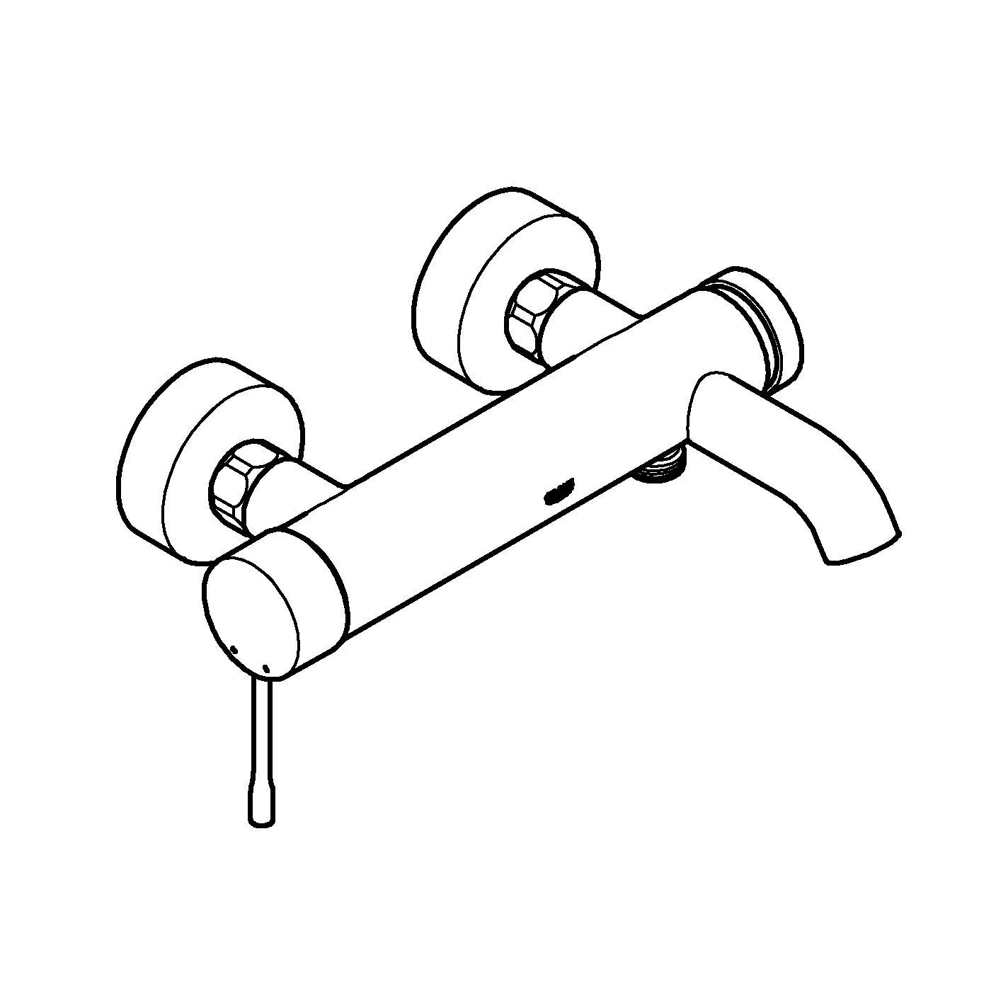 Einhand-Wannenbatterie Essence 25250_1, Wandmontage, eigensicher, Professional Edition, chrom Einhand-Wannenbatterie Essence 25250_1, Wandmontage, eigensicher, Professional Edition, chrom