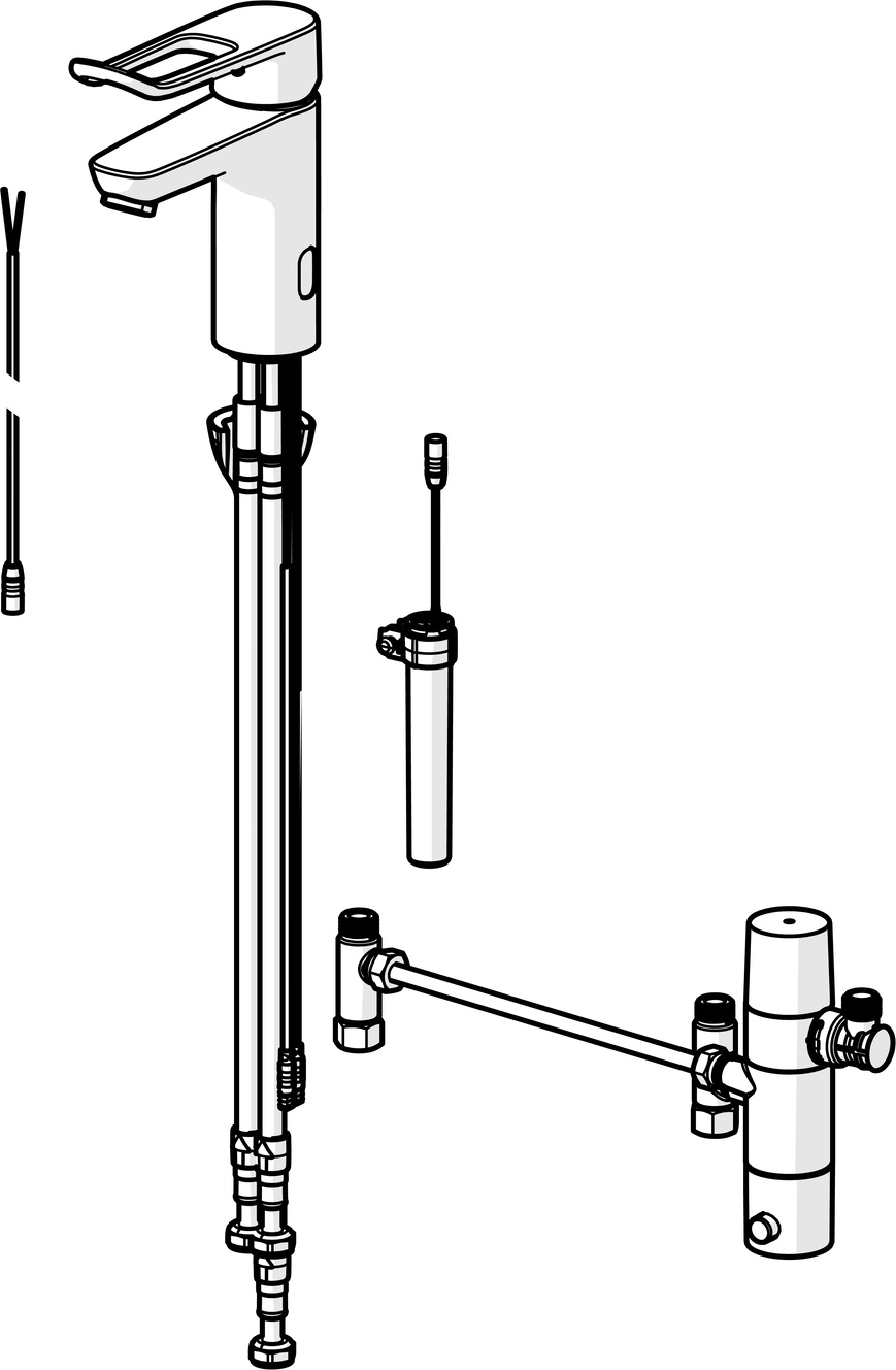 Hansa Waschtischarmatur, elektronisch „Clinica“ Ausladung 115 mm in Chrom Hansa Waschtischarmatur, elektronisch „Clinica“ Ausladung 115 mm in Chrom