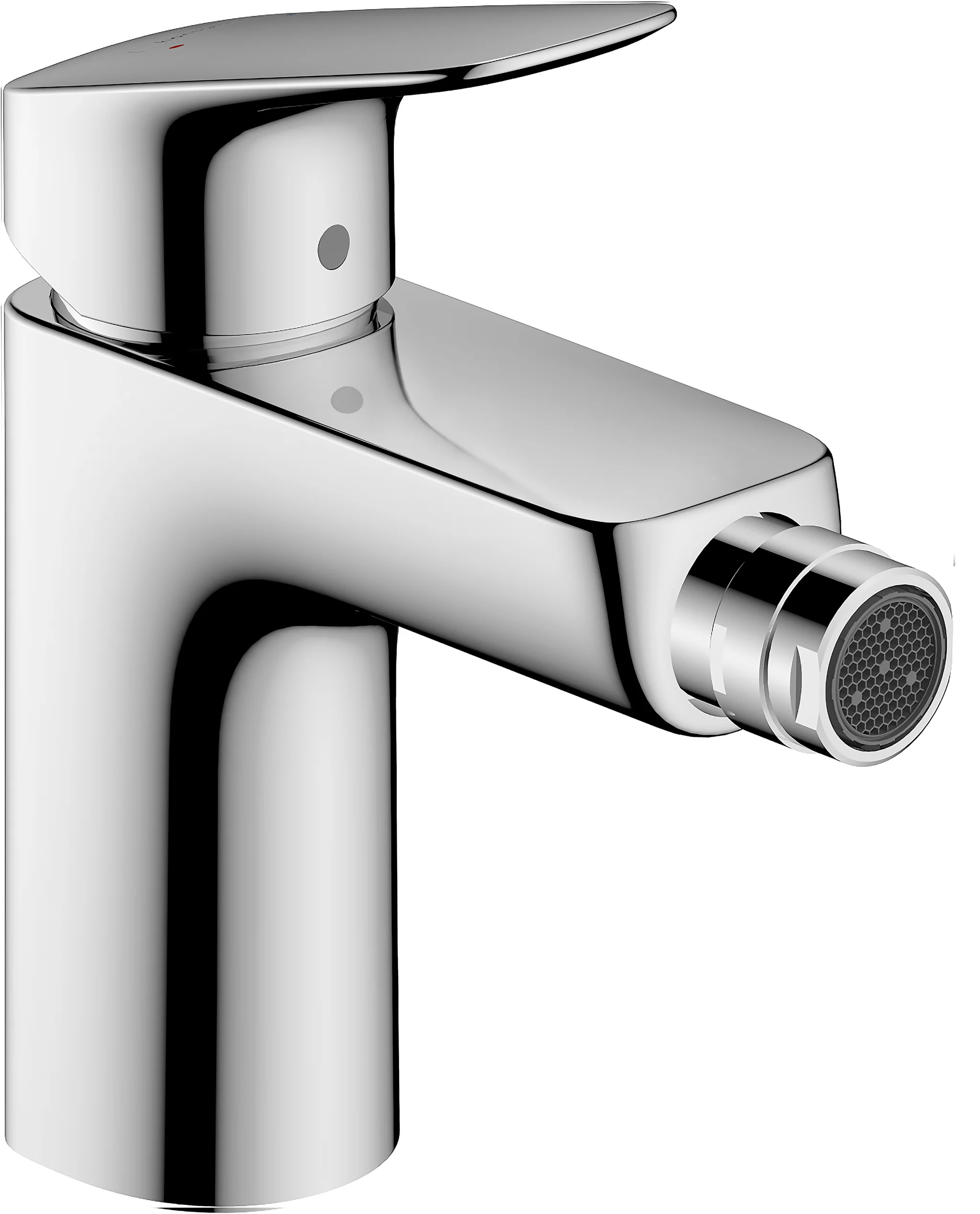 Hansgrohe Logis Bidetmischer chrom Einhebel-Bidetmischer mit Zugstangen-Ablaufgarnitur, Ausladung 119 mm, Auslaufhöhe 99 mm, Kugelgelenk-Luftsprudler, Normalstrahl, max. Durchflussmenge 7,2 l/min bei 3 bar, Keramikmischsystem, einstellbare Temperaturbegr