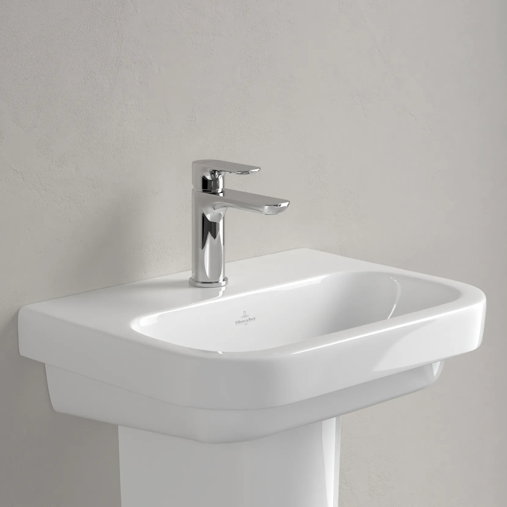 Villeroy & Boch Handwaschbecken „Architectura“ 500 × 380 × 150 mm, ohne Hahnlochbohrung, für Becken mittig in Weiß Alpin Villeroy & Boch Handwaschbecken „Architectura“ 500 × 380 × 150 mm, ohne Hahnlochbohrung, für Becken mittig in Weiß Alpin