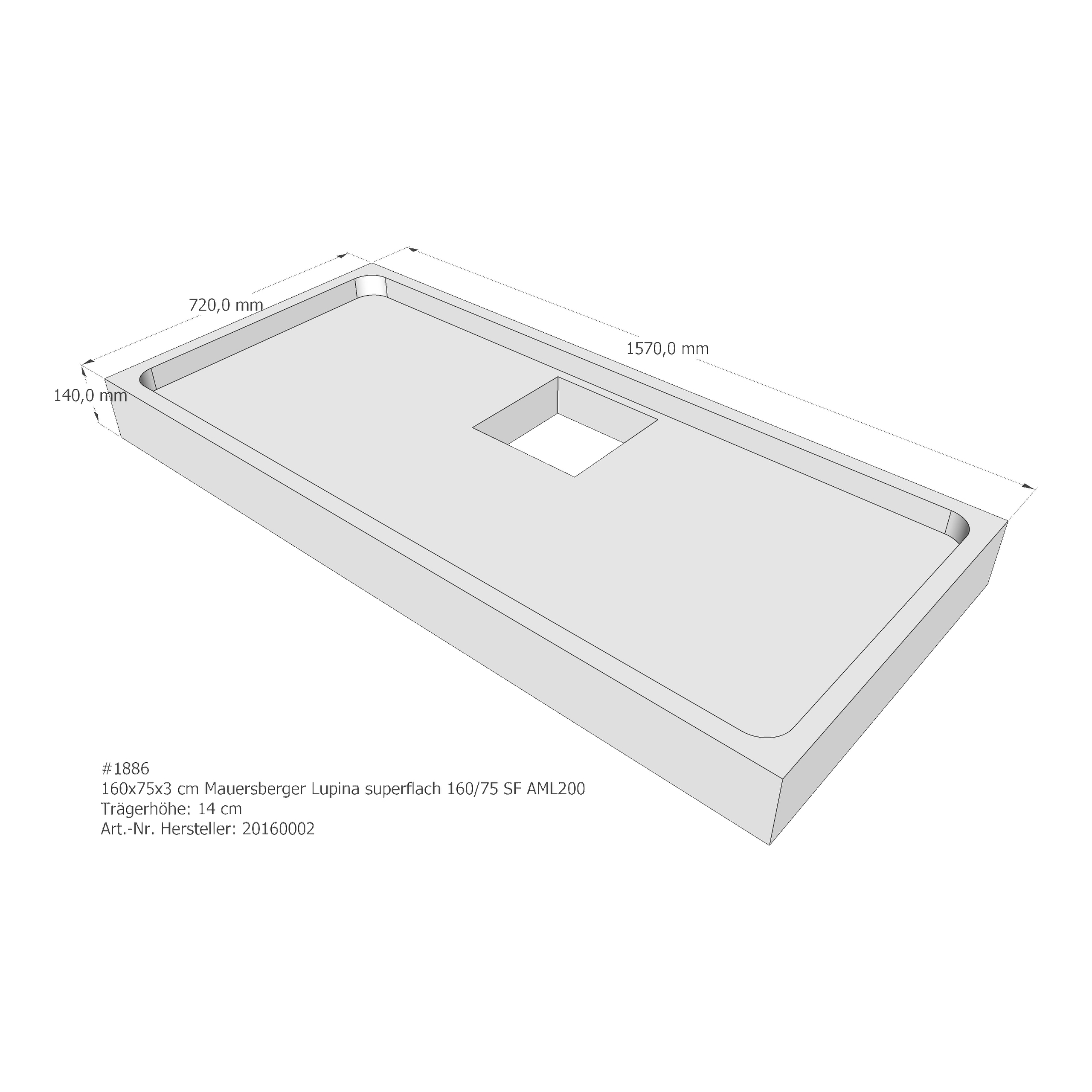 Duschwannenträger für Mauersberger Lupina 160/75 SF 160 × 75 × 3 cm Duschwannenträger für Mauersberger Lupina 160/75 SF 160 × 75 × 3 cm