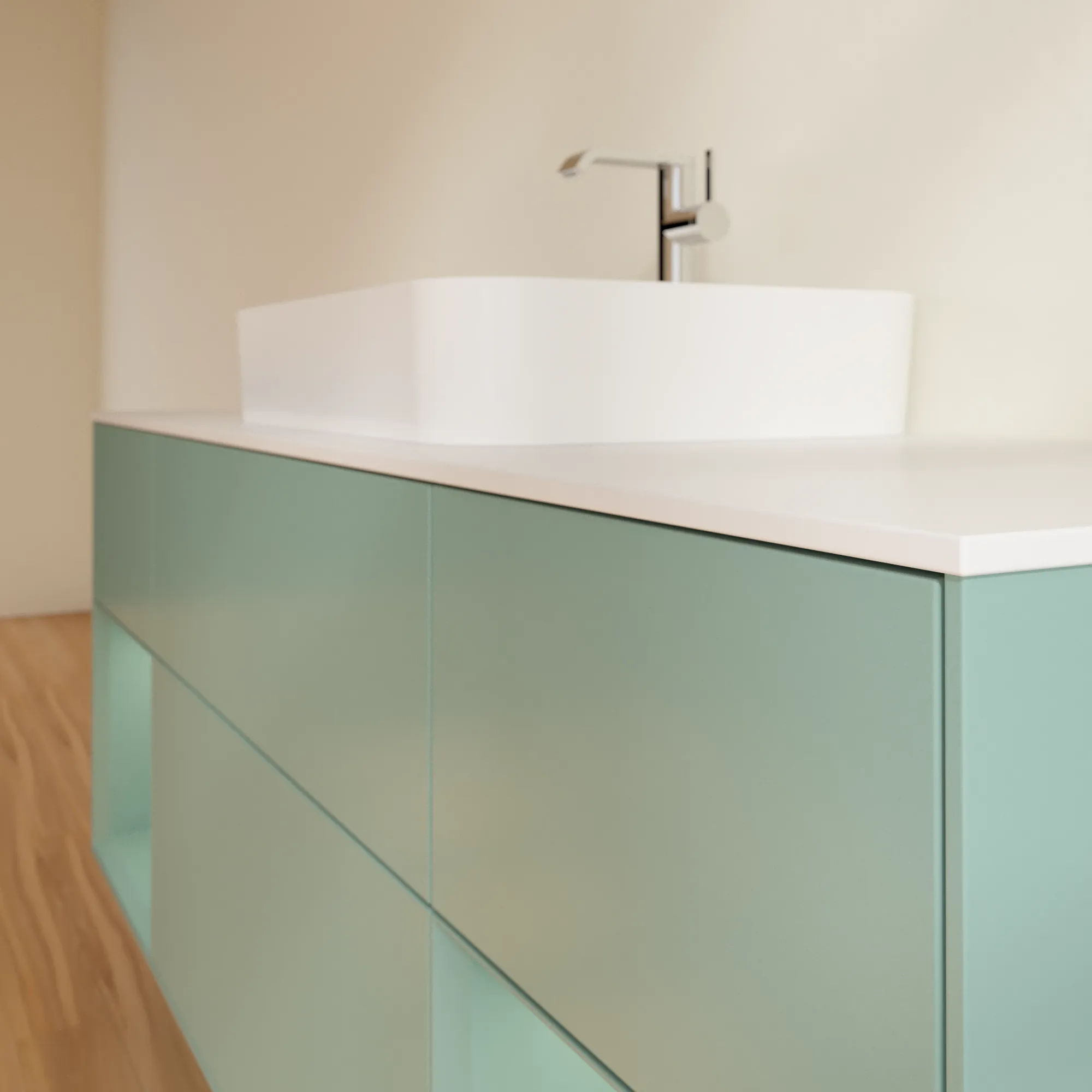 Villeroy & Boch Waschtischunterschrank „Finion“ für Schrankwaschtisch 1600 × 603 × 501 mm Olive Matt Lacquer, für Becken mittig Villeroy & Boch Waschtischunterschrank „Finion“ für Schrankwaschtisch 1600 × 603 × 501 mm Olive Matt Lacquer, für Becken mittig