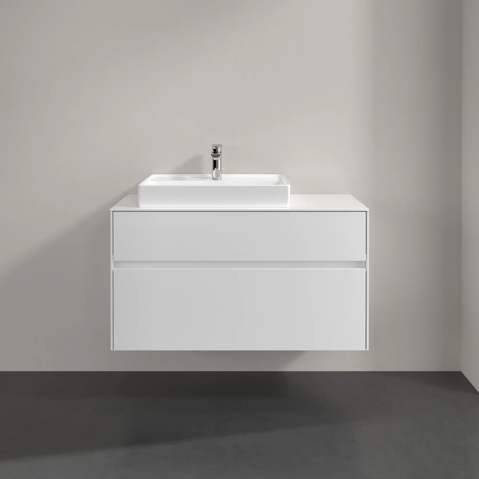 Villeroy & Boch Waschtischunterschrank „Collaro“ 1000 × 548 × 500 mm Glossy White, ohne Beleuchtung, für Becken links