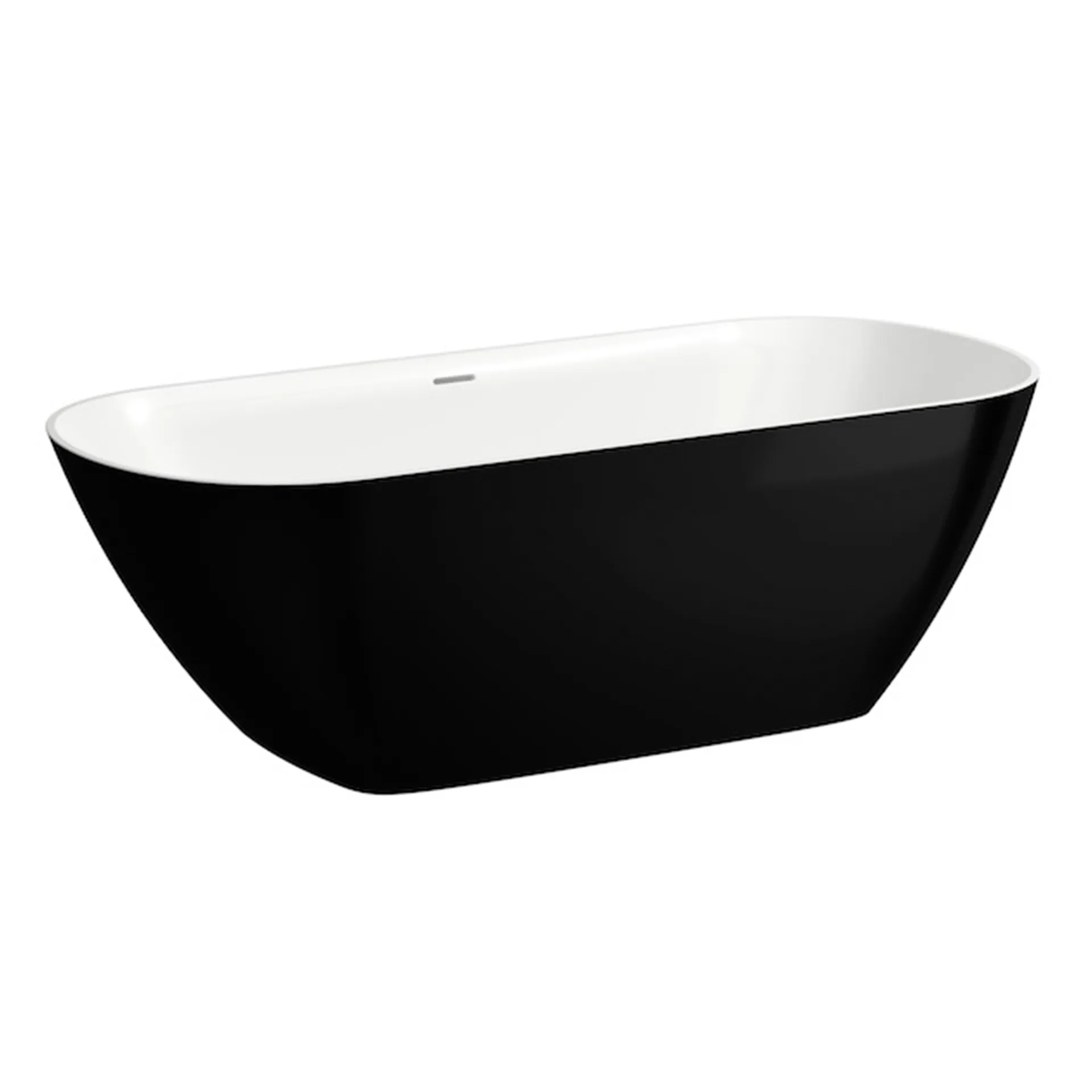 Laufen Badewanne „LUA“ freistehend 170 × 75 cm in Schwarz / Weiß