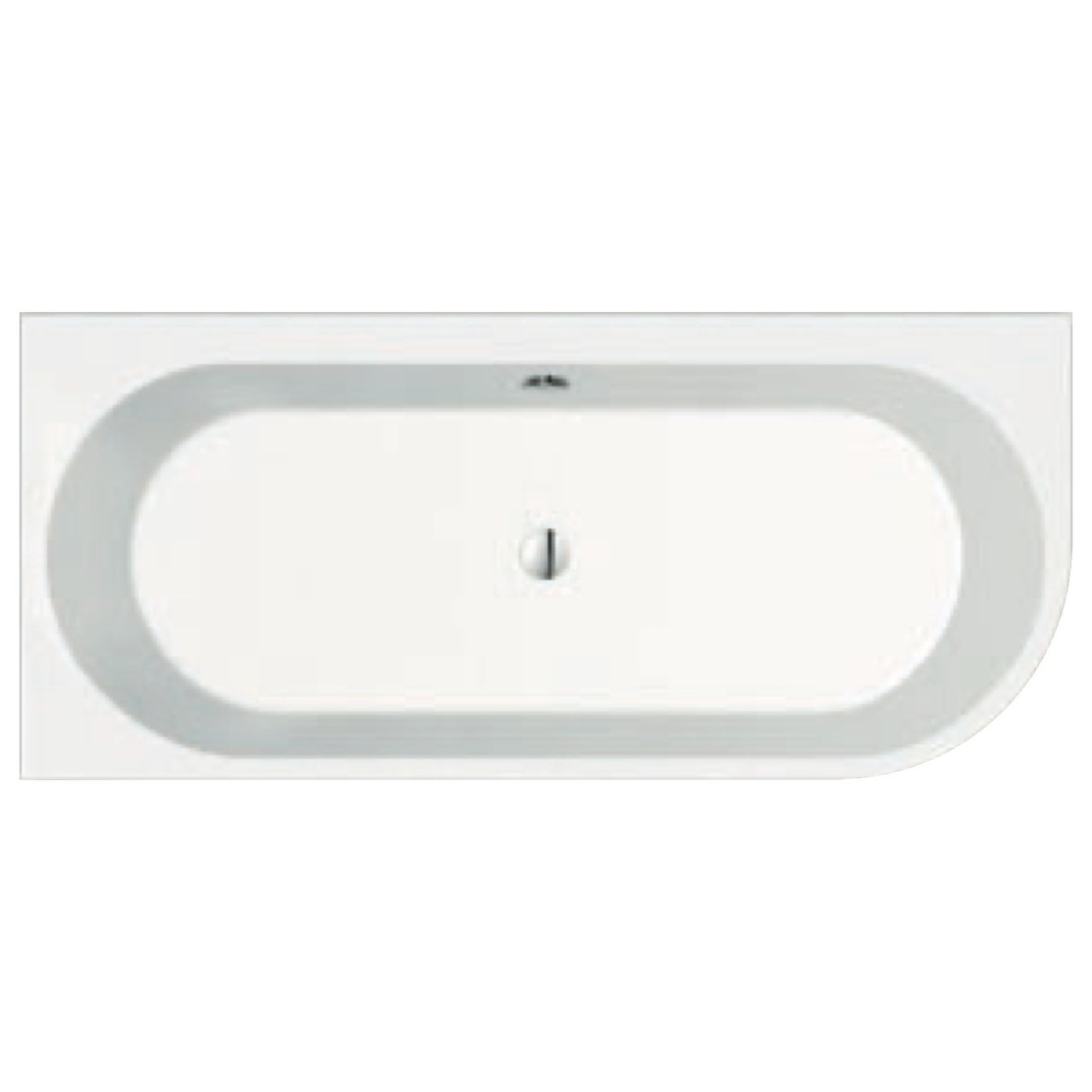 repaBAD Badewanne „Livorno Oval F“ freistehend oval 180 × 80 cm, Mittelablauf, rechts in Weiß