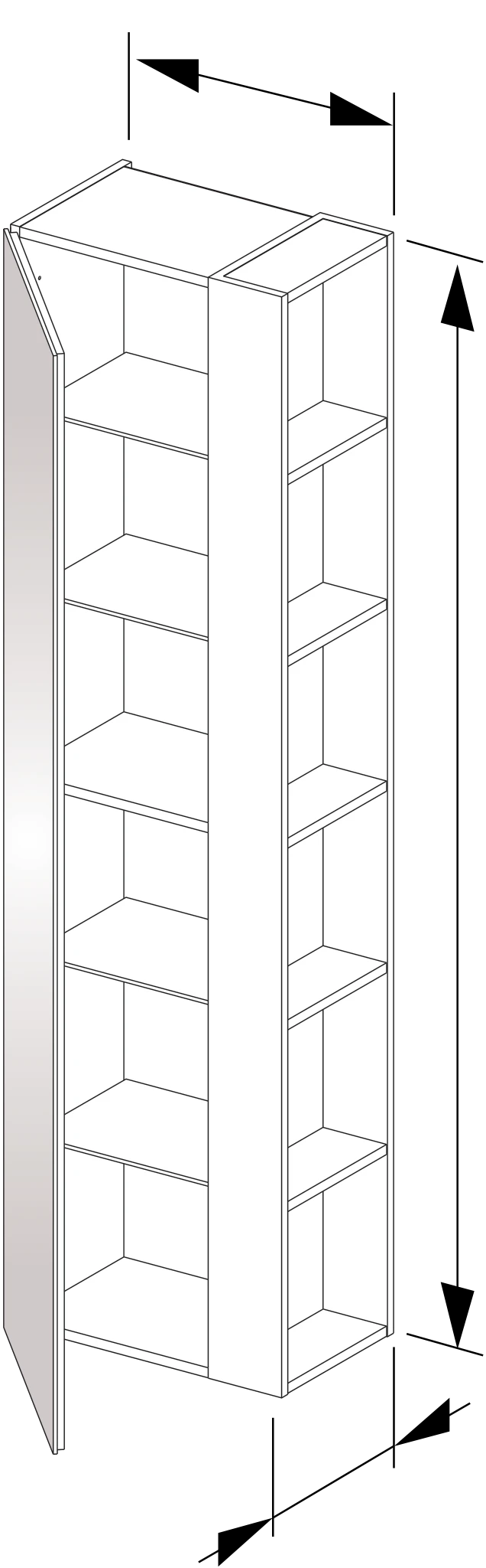 KEUCO Hochschrank „X-Line“ Trüffel (Glas), Trüffel (Lack, seidenmatt), Anschlag links, ohne Beleuchtung 480 × 1750 × 300 mm KEUCO Hochschrank „X-Line“ Trüffel (Glas), Trüffel (Lack, seidenmatt), Anschlag links, ohne Beleuchtung 480 × 1750 × 300 mm