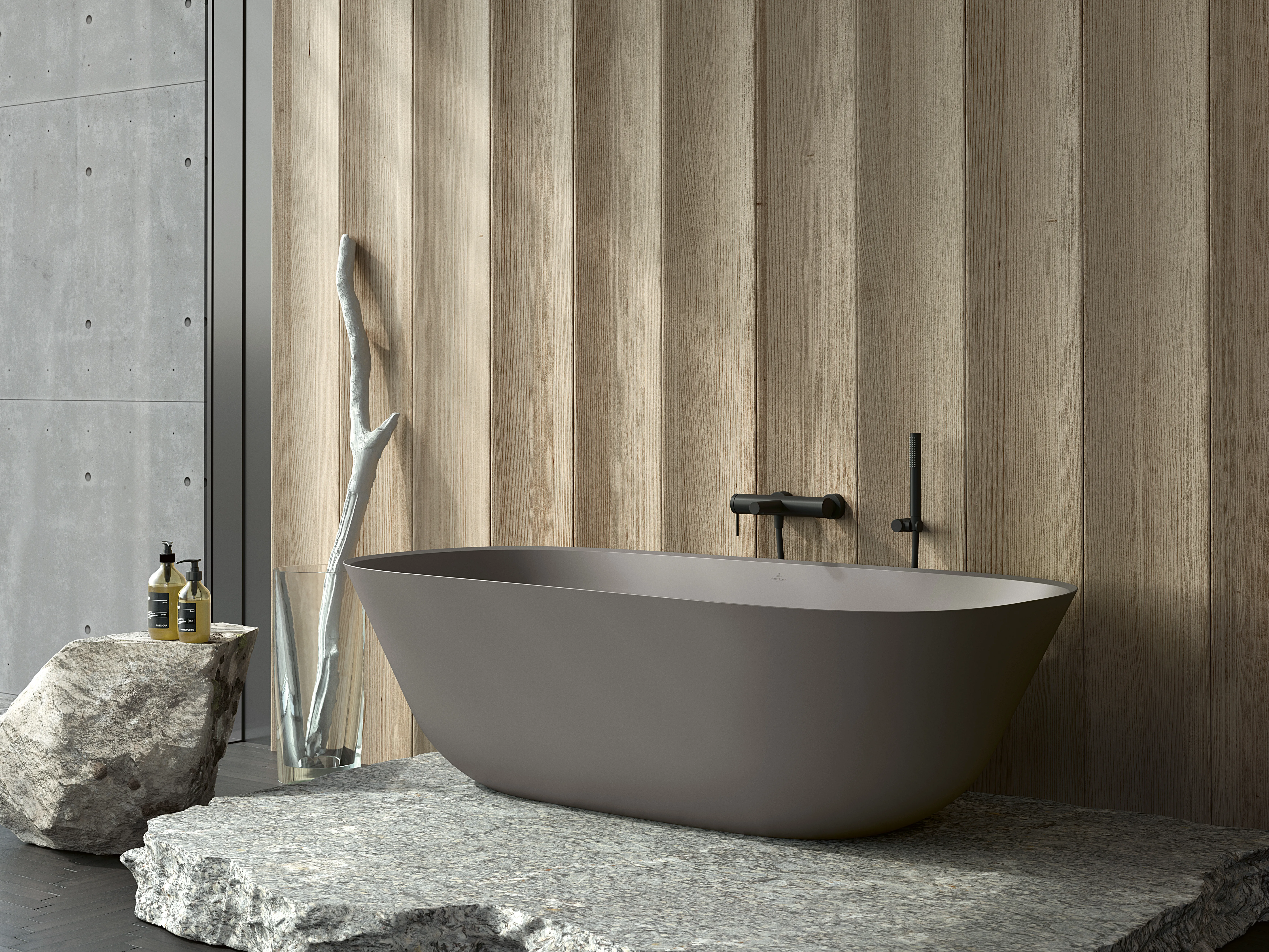 Villeroy & Boch freistehende Badewanne Theano Grau 1750 x 800 x 506 mm Villeroy & Boch freistehende Badewanne Theano Grau 1750 x 800 x 506 mm
