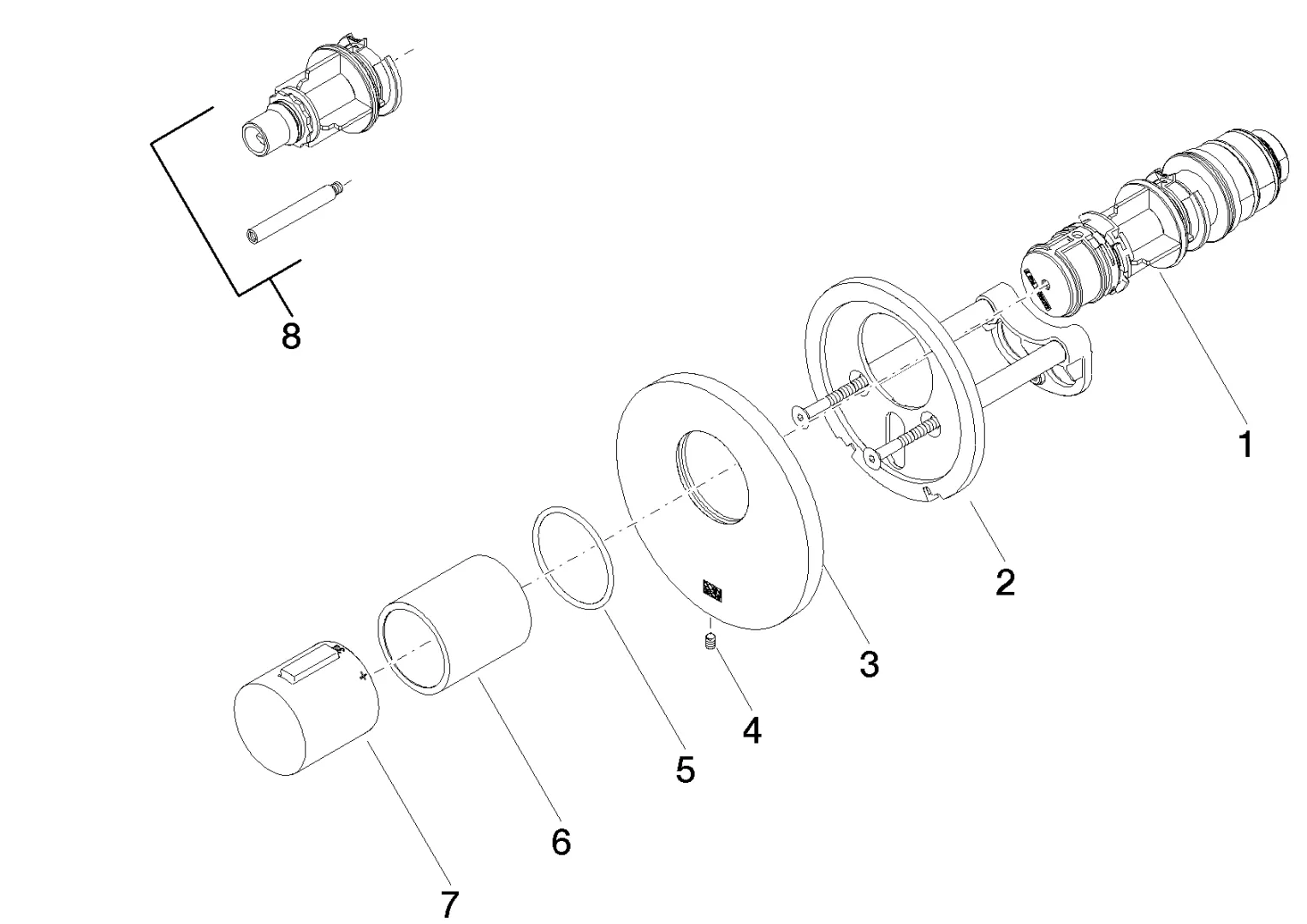 UP-Thermostat ohne Mengenregulierung SERIENSPEZIFISCH Chrom 36503979 UP-Thermostat ohne Mengenregulierung SERIENSPEZIFISCH Chrom 36503979