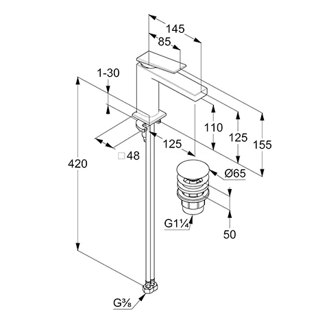 Kludi DECUS Waschtisch-EHM 110 ECO PLUS chrom Kludi DECUS Waschtisch-EHM 110 ECO PLUS chrom