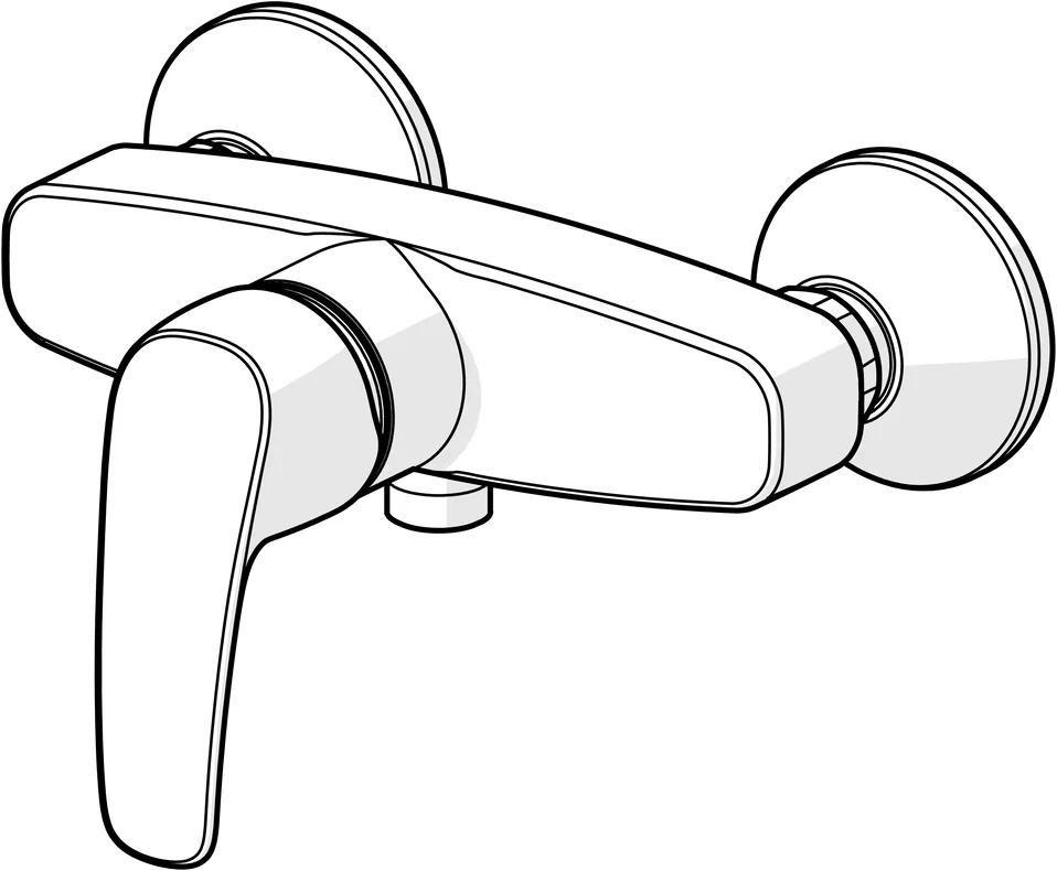 HansaPINTO Duscharmatur HansaPINTO 4512, Ausl. 54 mm DN15 Chrom