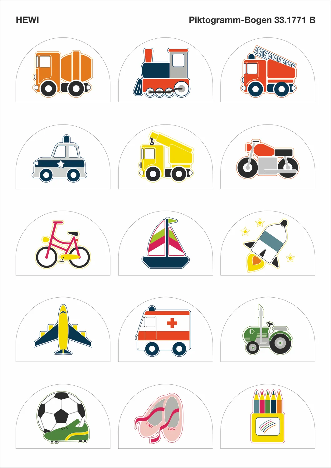 Piktobogen 25 Motive selbstkl., Serie Fahr u. Spiel, B:60mm H:41mm Piktobogen 25 Motive selbstkl., Serie Fahr u. Spiel, B:60mm H:41mm