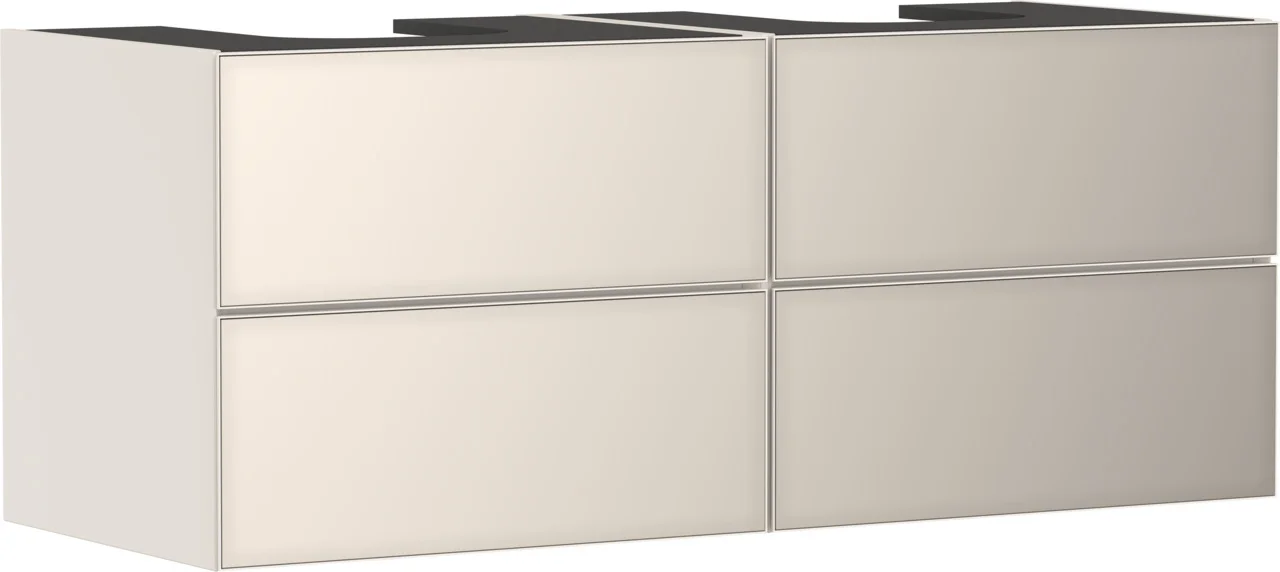 Hansgrohe Xevolos E Waschtischunterschrank Sandbeige Matt 1370/550 mm mit 4 Schubkästen, grifflos, PushOpen, SoftClose