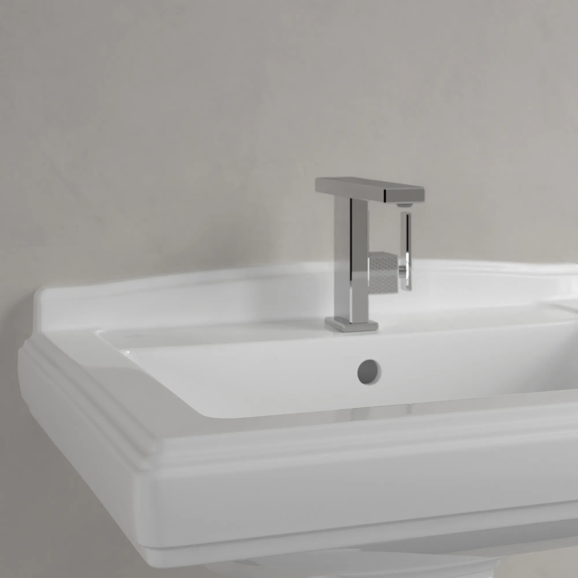 Villeroy & Boch Wandwaschtisch „Hommage“ 750 × 580 × 270 mm in Weiß Alpin, mit CeramicPlus Villeroy & Boch Wandwaschtisch „Hommage“ 750 × 580 × 270 mm in Weiß Alpin, mit CeramicPlus