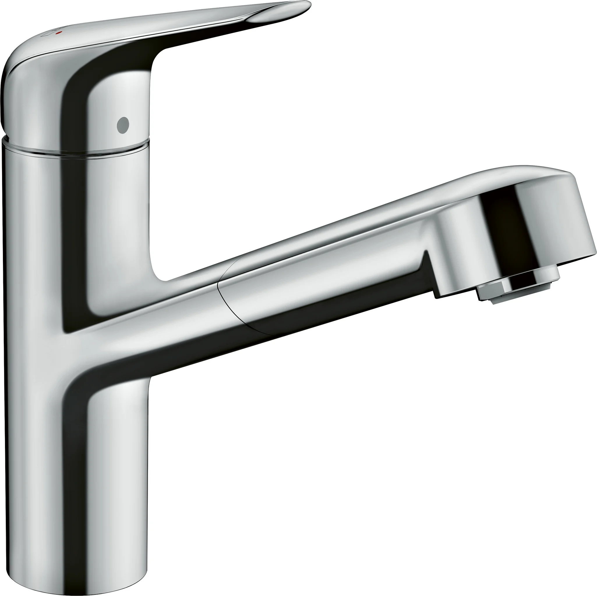 Hansgrohe Focus M42 Einhebel-Küchenmischer 150, Auszieharm, Chrom, Schwenkbereich 120°, Normalstrahl, Keramikmischsystem, max. Durchfluss 8 l/min, Auszugslänge bis 50 cm