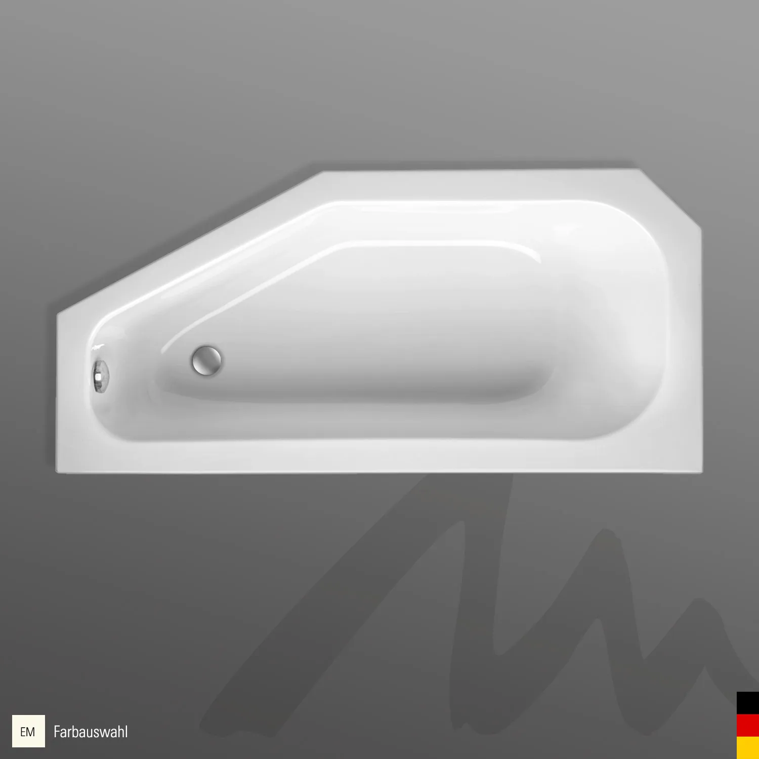 Mauersberger Acryl-Badewanne bursea 160⁄75 rechts, 1600x750x465, Farbgruppe: 3
