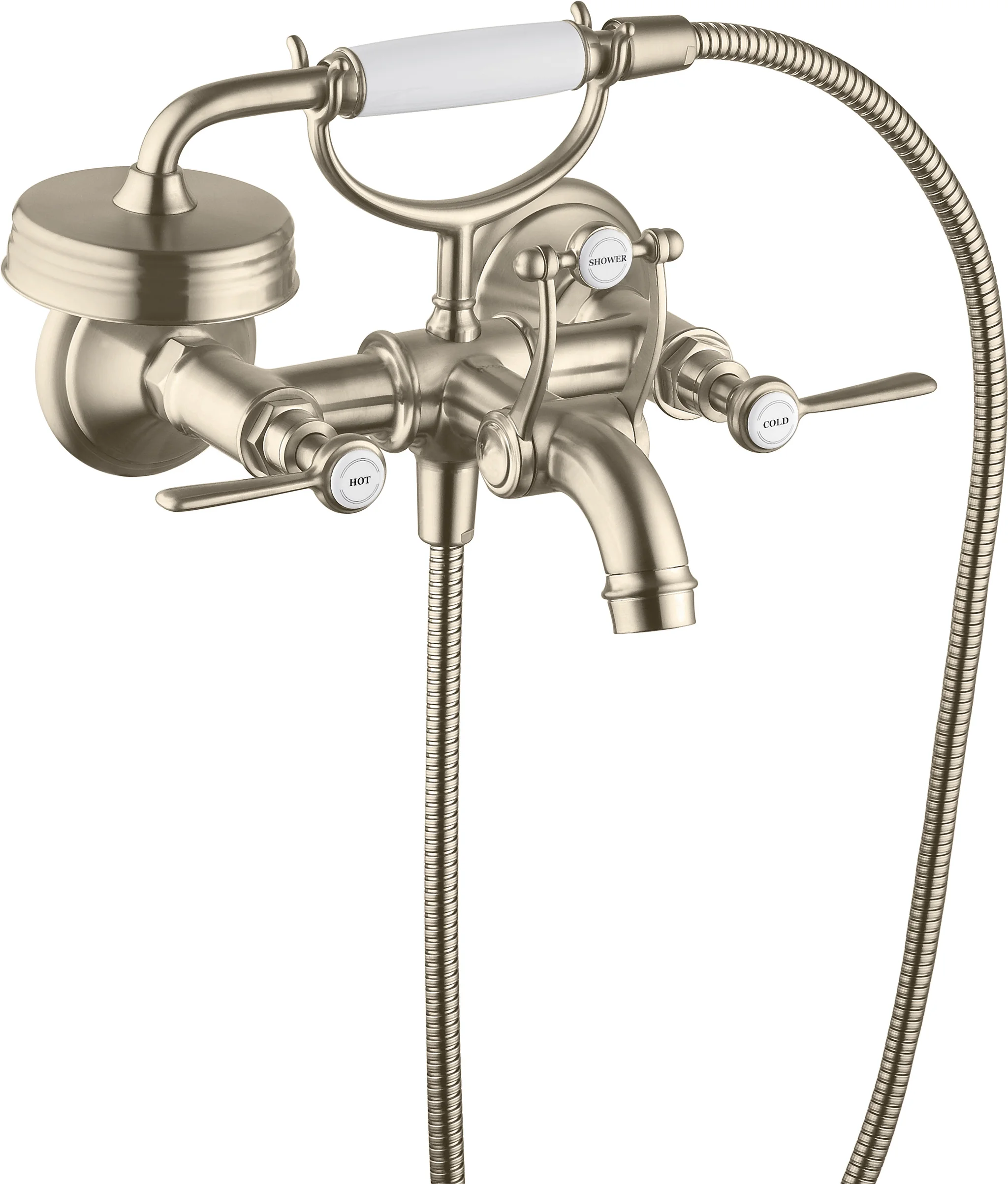 Hansgrohe AXOR Montreux 2-Griff Wannenarmatur Aufputz, Chrom, Ausladung 224 mm, Stichmaß 170 ±32 mm
