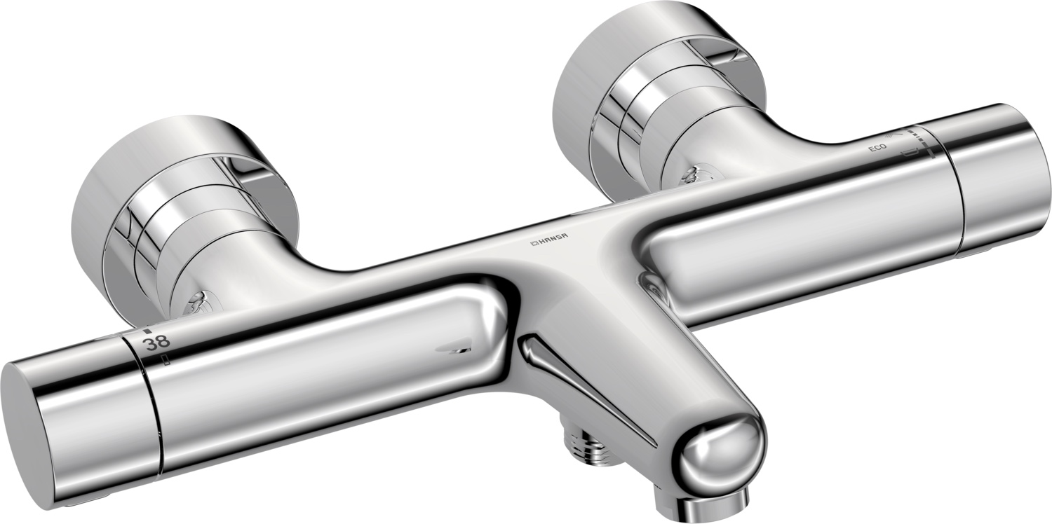 HansaPRISMA Wannen- und Brausearmatur Wandmontage Thermostat Chrom HansaPRISMA Wannen- und Brausearmatur Wandmontage Thermostat Chrom