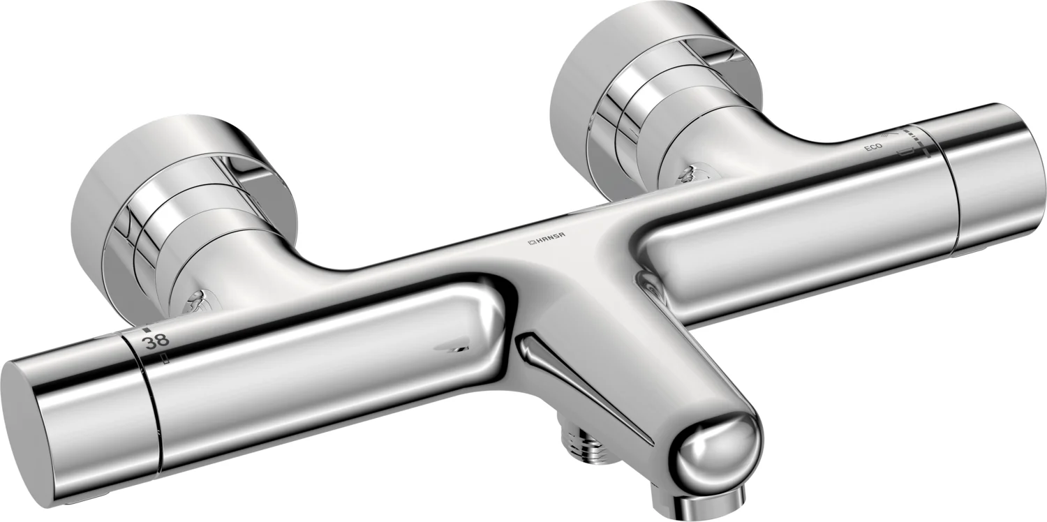 HansaPRISMA Wannen- und Brausearmatur Wandmontage Thermostat Chrom