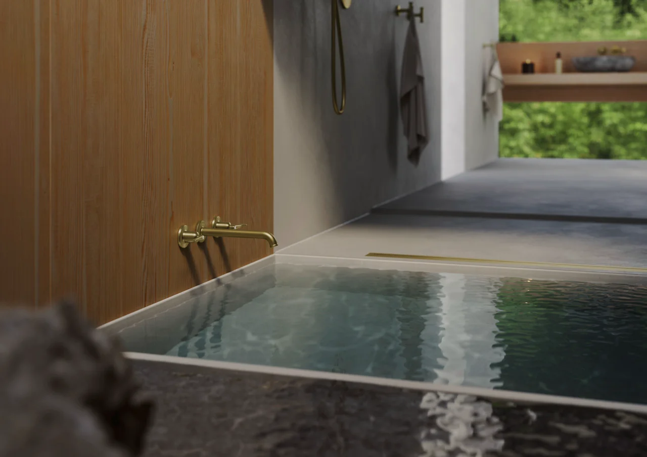 Hansgrohe AXOR Drain Fertigset Duschrinne 1200 mm Brushed Brass