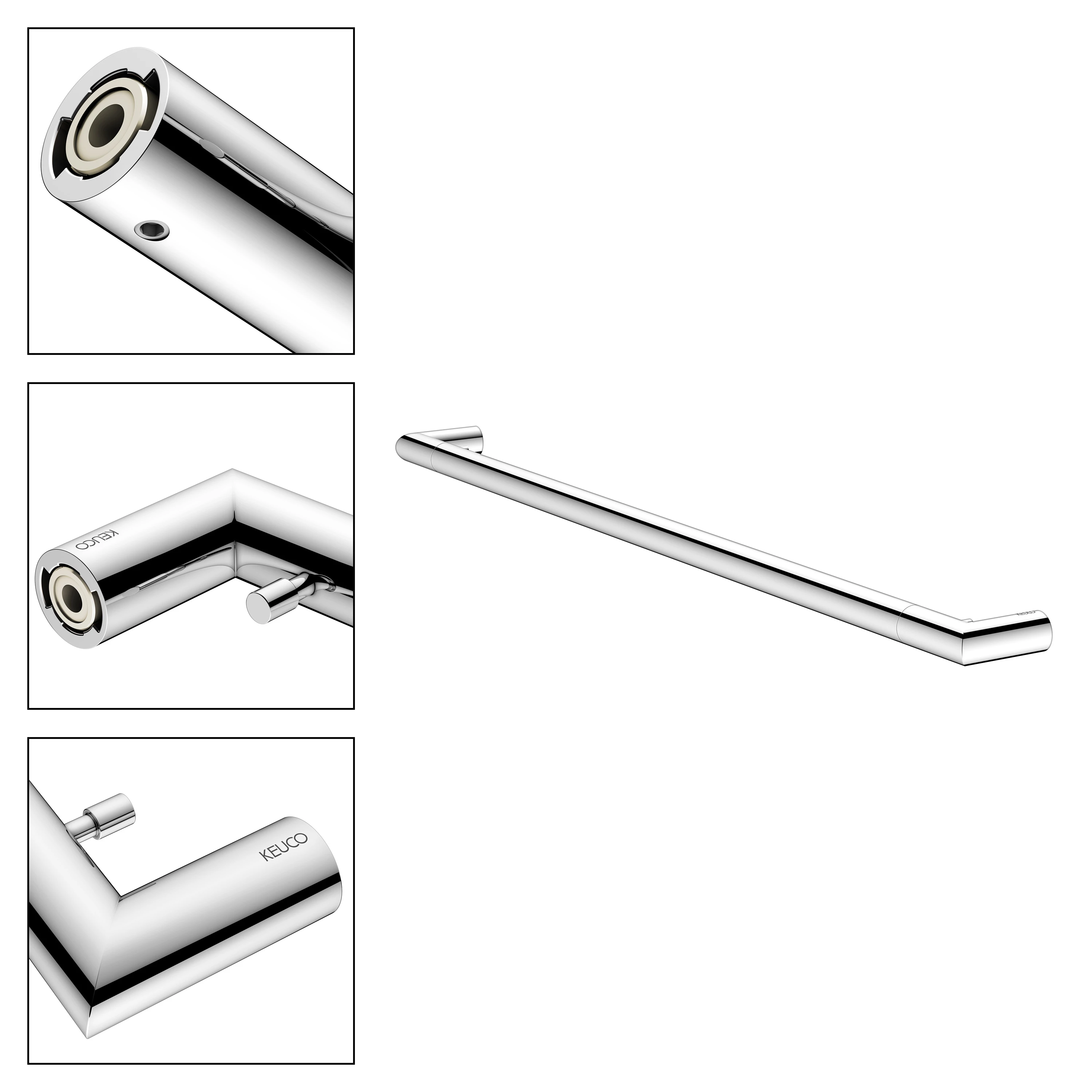REVA 12801010800 Badetuchhalter mit integriertem Haken 800 mm verchromt