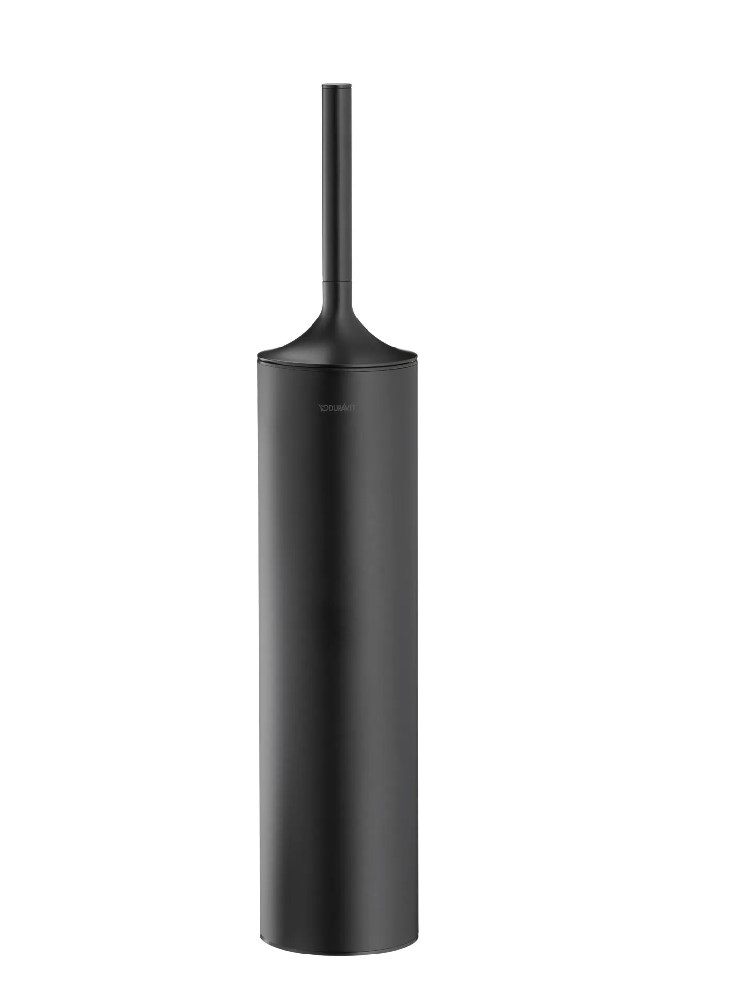 Duravit Toilettenbürstengarnitur bodenstehend „Starck T“ 8 × 43,2 cm in schwarz matt, Befestigung sichtbar Duravit Toilettenbürstengarnitur bodenstehend „Starck T“ 8 × 43,2 cm in schwarz matt, Befestigung sichtbar