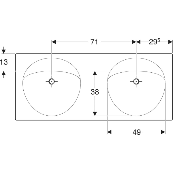 Wandwaschtisch „Preciosa“, rechteckig 130 × 55 cm in weiß alpin