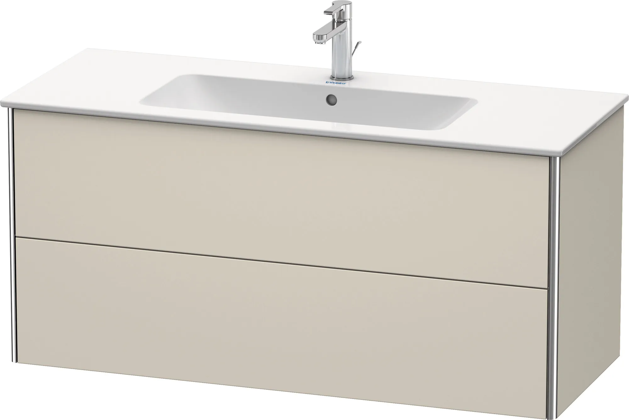 Duravit Waschtischunterschrank wandhängend „XSquare“ 121 × 56 × 47,8 cm Taupe Supermatt