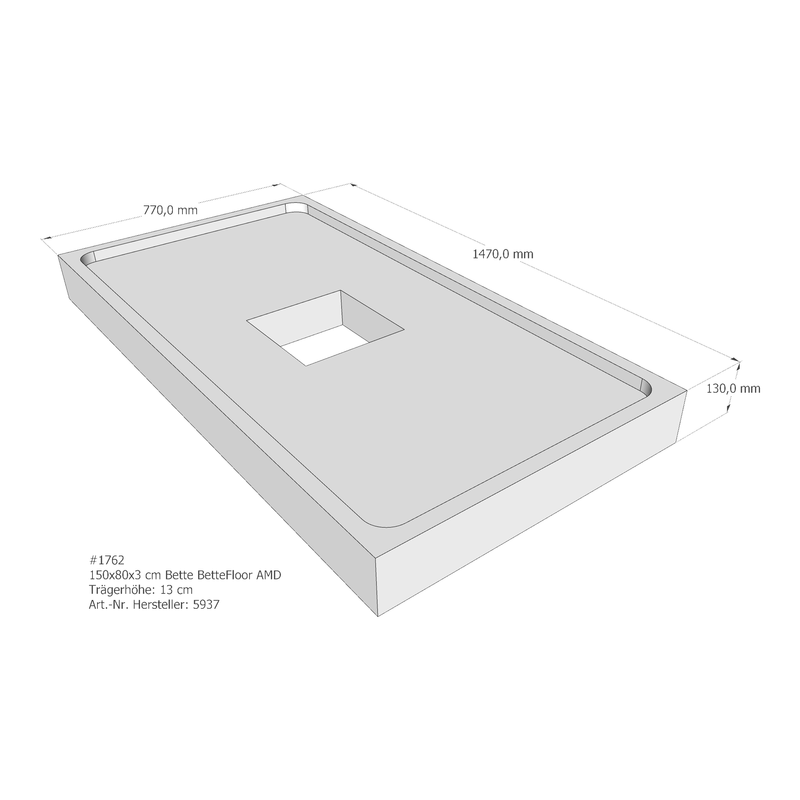 Duschwannenträger für Bette Floor 150 × 80 × 3 cm