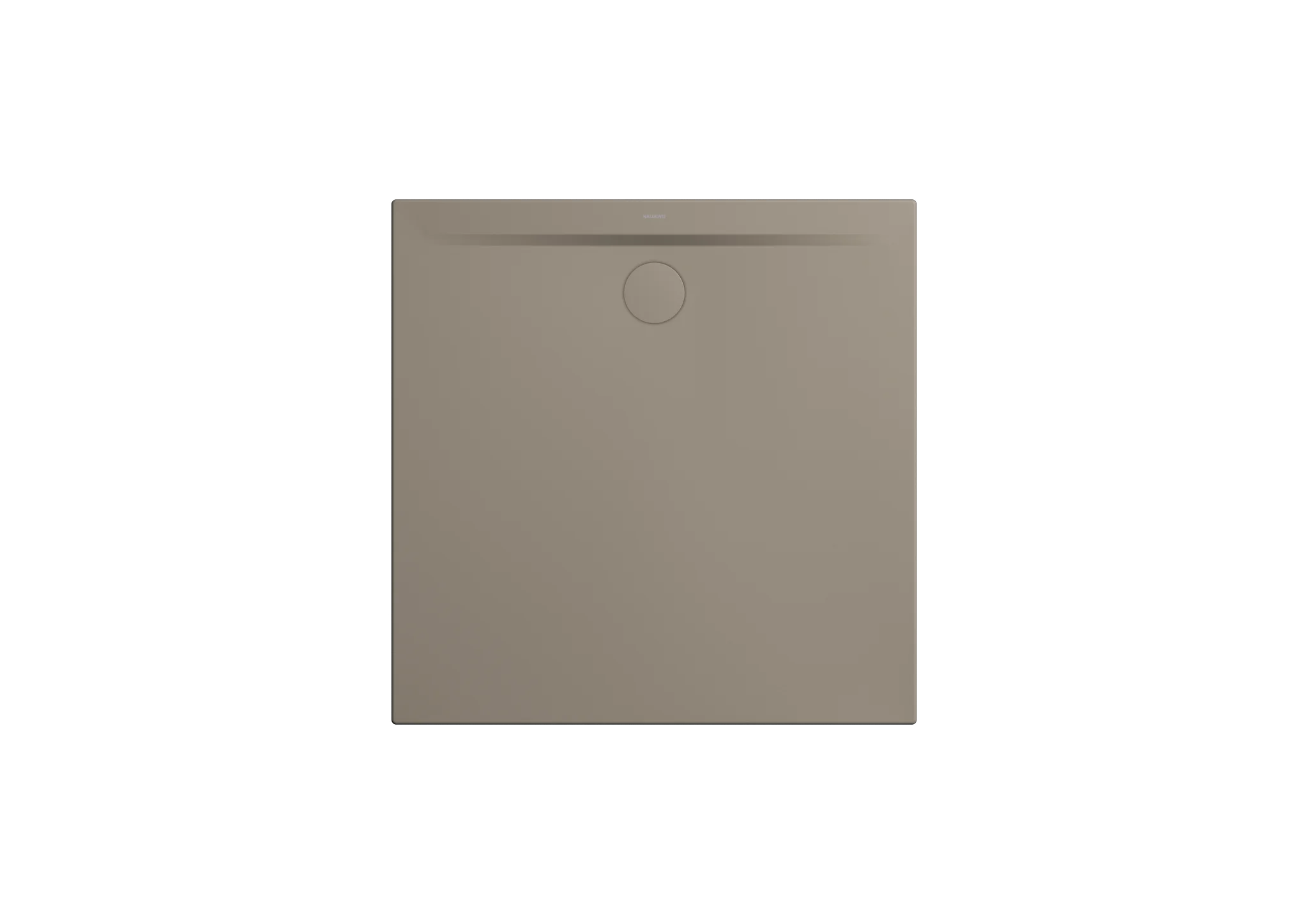 Kaldewei SUPERPLAN ZERO Duschfläche, quadratisch, 900x900 mm, 20 mm tief, warm grey 60, Secure Plus Antislip, bodeneben, seitlicher mittiger Ablauf,