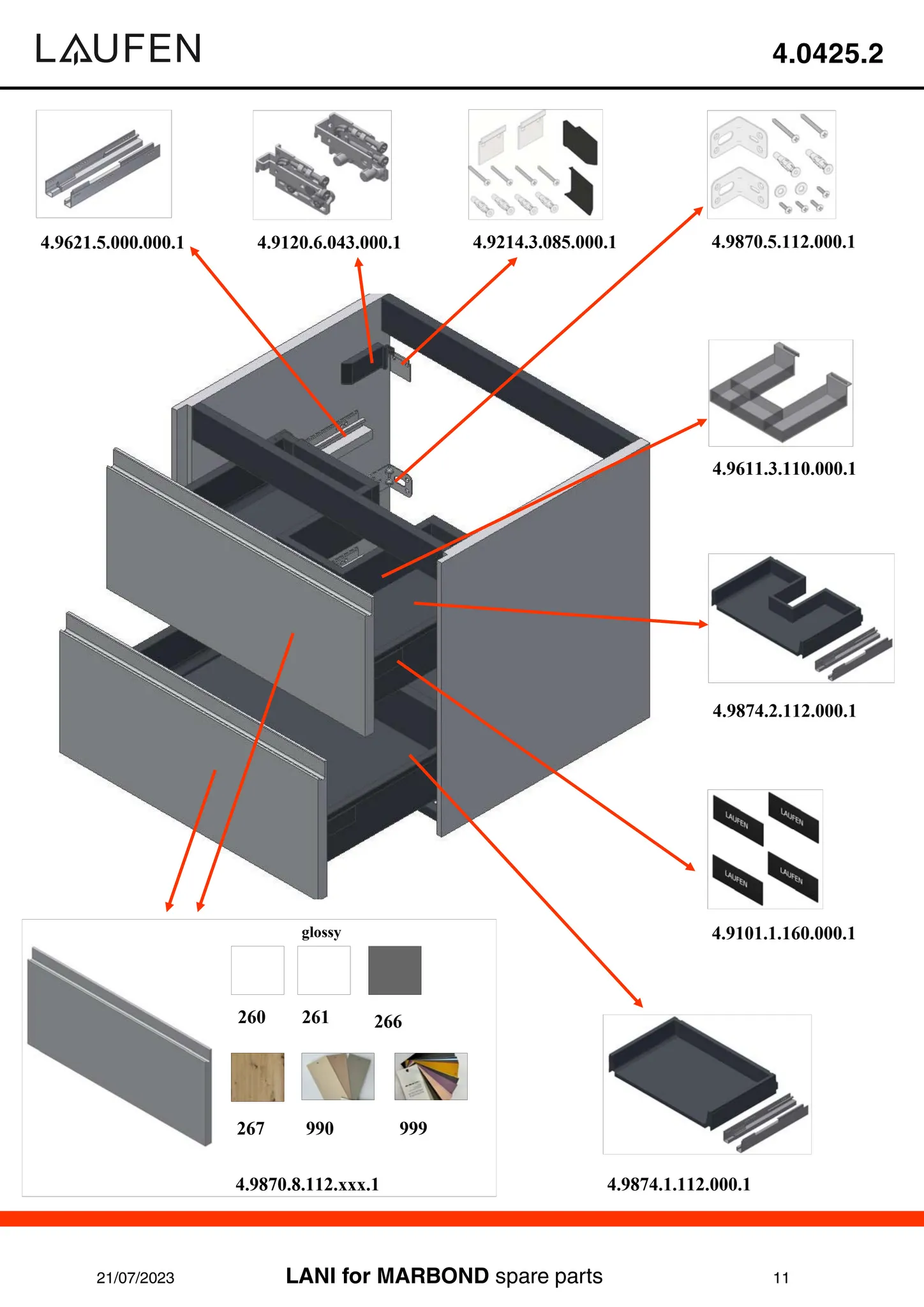 Laufen Waschtischunterbau 600, 2 Schubladen, passend zu Marbond Waschtisch H814073 verkehrsgrau Laufen Waschtischunterbau 600, 2 Schubladen, passend zu Marbond Waschtisch H814073 verkehrsgrau