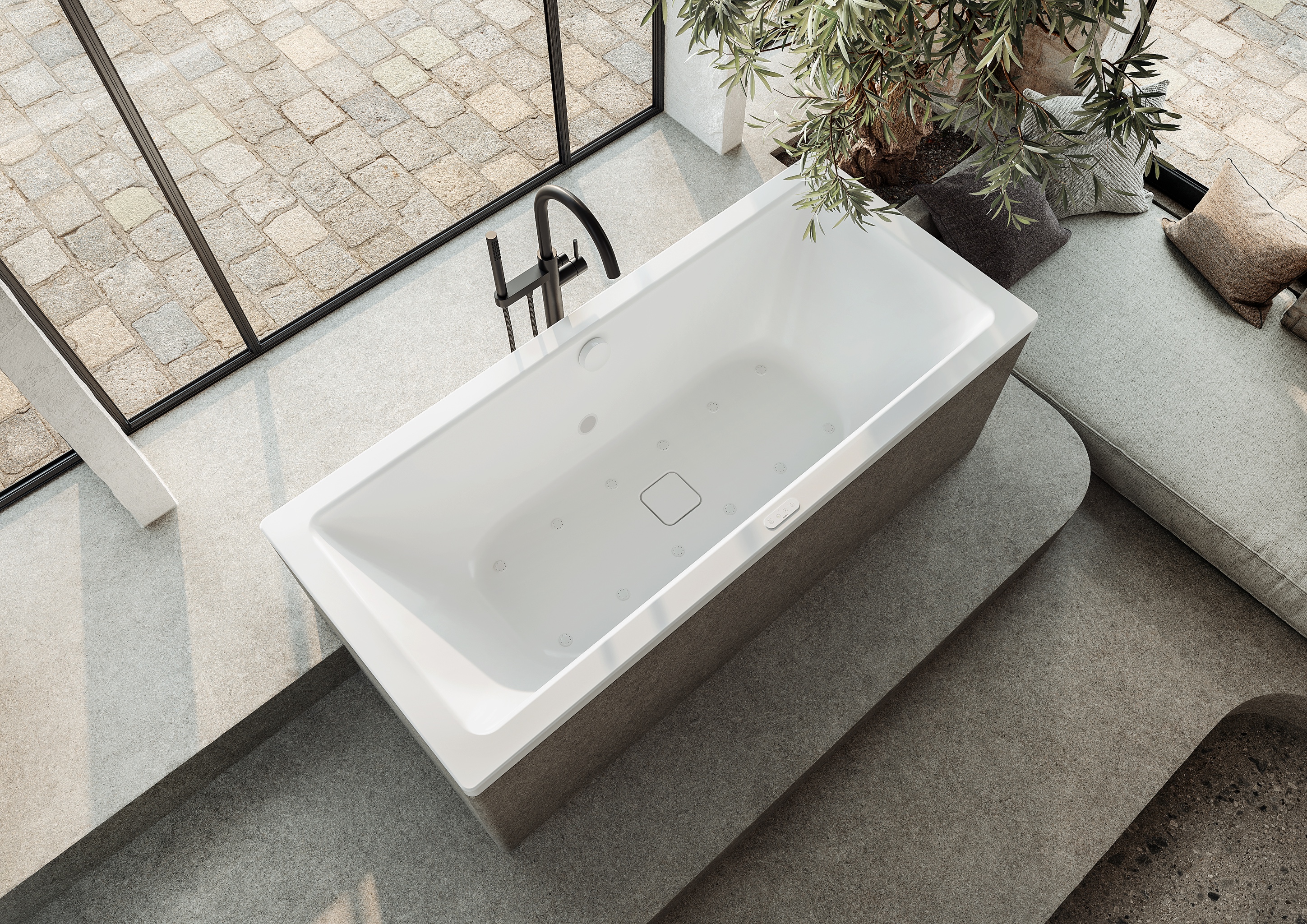 Kaldewei Badewanne „Conoduo“ rechteck 180 × 80 cm, ohne Grifflochbohrungen in cool grey 90