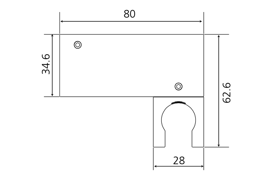 Wandkonushalter AqvaDesign - eckig - schwenkbar - Vollmetall - chrom