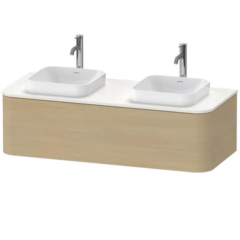 Duravit Waschtischunterschrank wandhängend „Happy D.2 Plus“ 130 × 35,4 × 55 cm Becken: links und rechts / Beleuchtung: ohne / Front- & Korpusfarbe: Mediterrane Eiche / Größe: 130 × 55 × 35,4 cm / Oberfläche: Echtholzfurnier / Schubladen: 1 Duravit Waschtischunterschrank wandhängend „Happy D.2 Plus“ 130 × 35,4 × 55 cm Becken: links und rechts / Beleuchtung: ohne / Front- & Korpusfarbe: Mediterrane Eiche / Größe: 130 × 55 × 35,4 cm / Oberfläche: Echtholzfurnier / Schubladen: 1