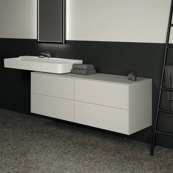 Ideal Standard Waschtischunterschrank „Conca“ 158,7 × 55 × 50,5 cm Weiß matt lackiert