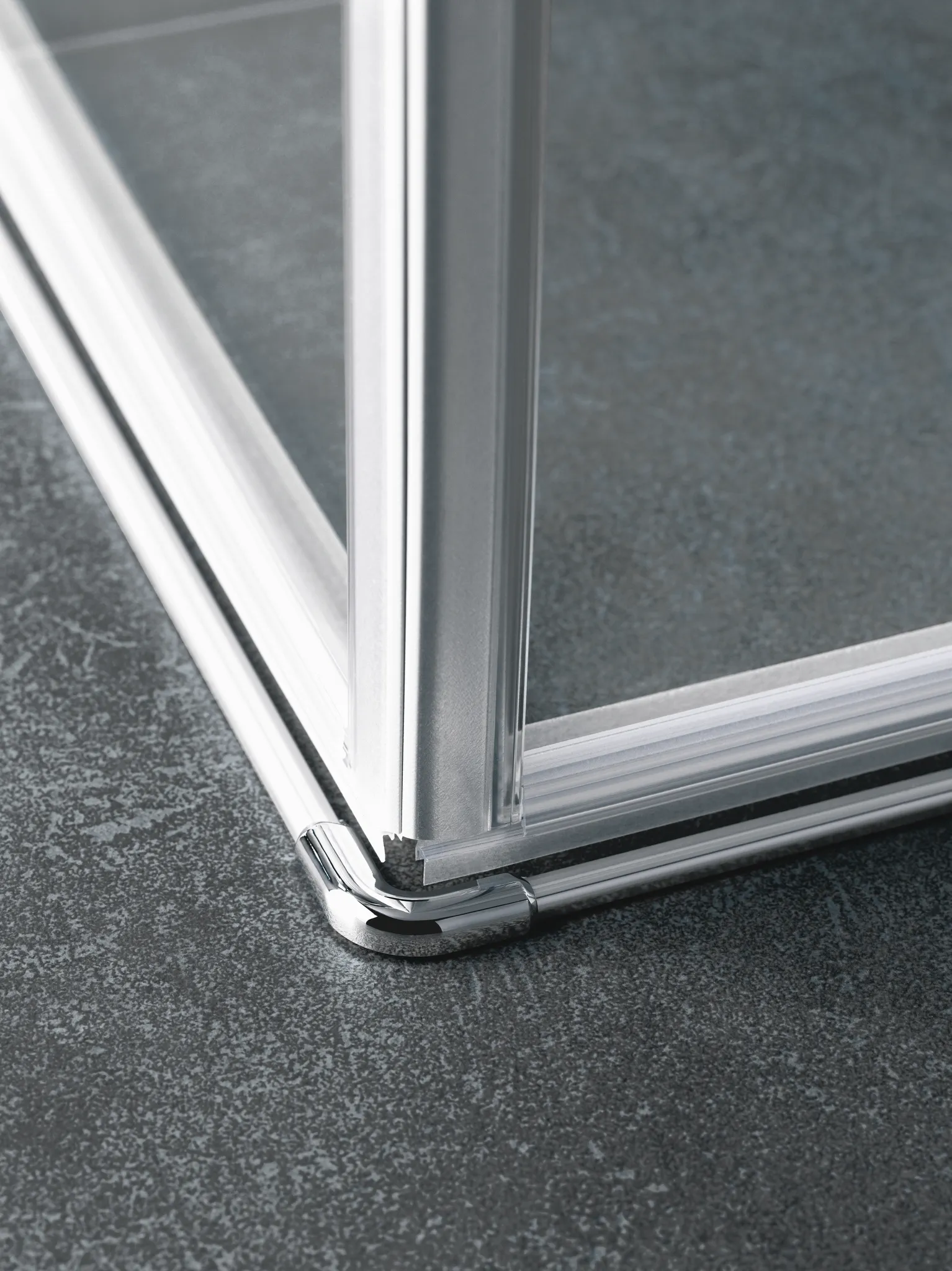Kermi Duschdesign Viertelkreis-Duschkabine mit Pendeltüren mit Festfeldern „RAYA“ Glas Klar, Profile Silber Mattglanz, BV: 770 - 800 mm GAK: 755 - 785 mm WE: 780 - 810 mm H: 2000 mm