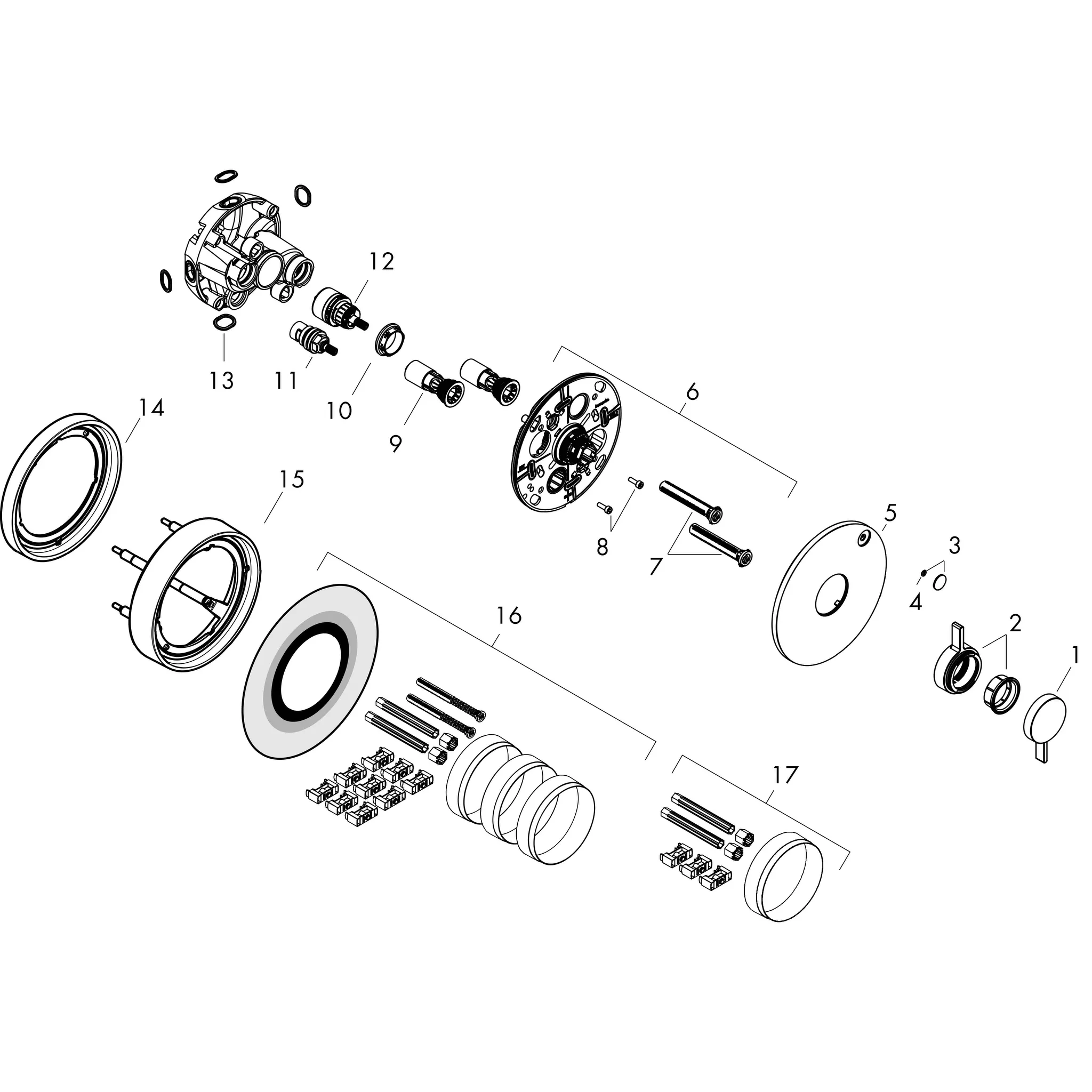 Hansgrohe DuoTurn S Mischer Unterputz für 1 Verbraucher, Chrom Hansgrohe DuoTurn S Mischer Unterputz für 1 Verbraucher, Chrom