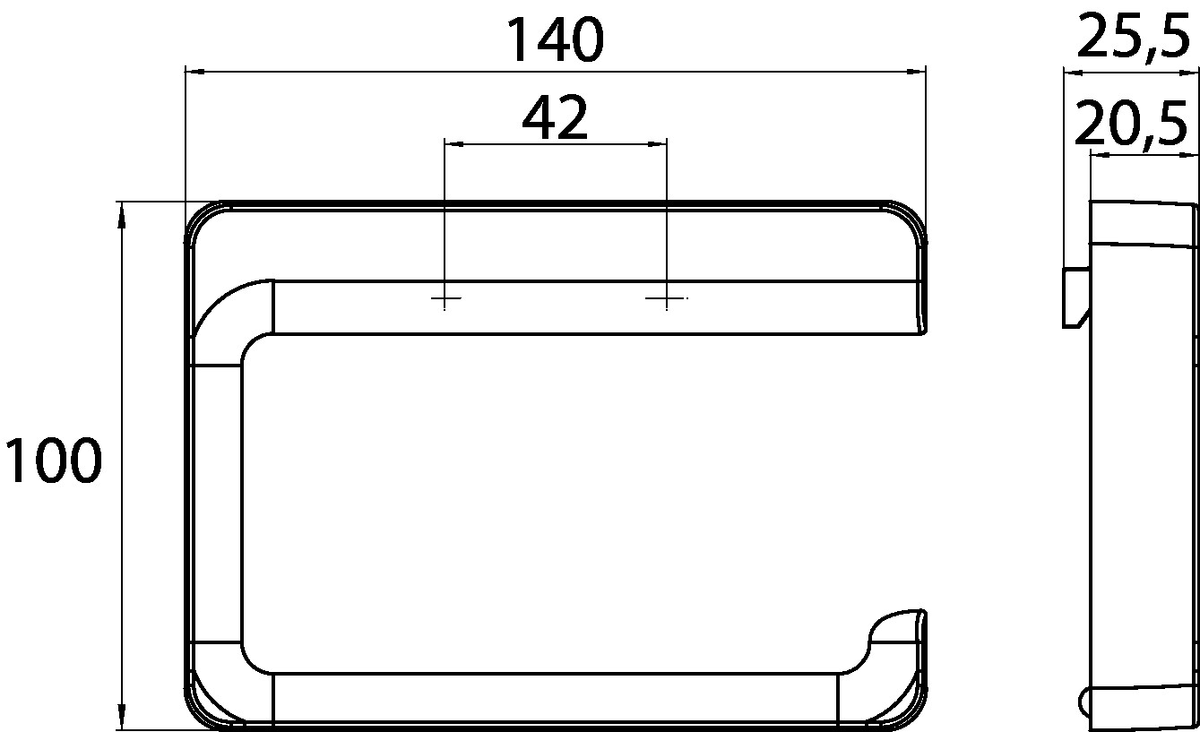 trend Papierhalter ohne Deckel, chrom