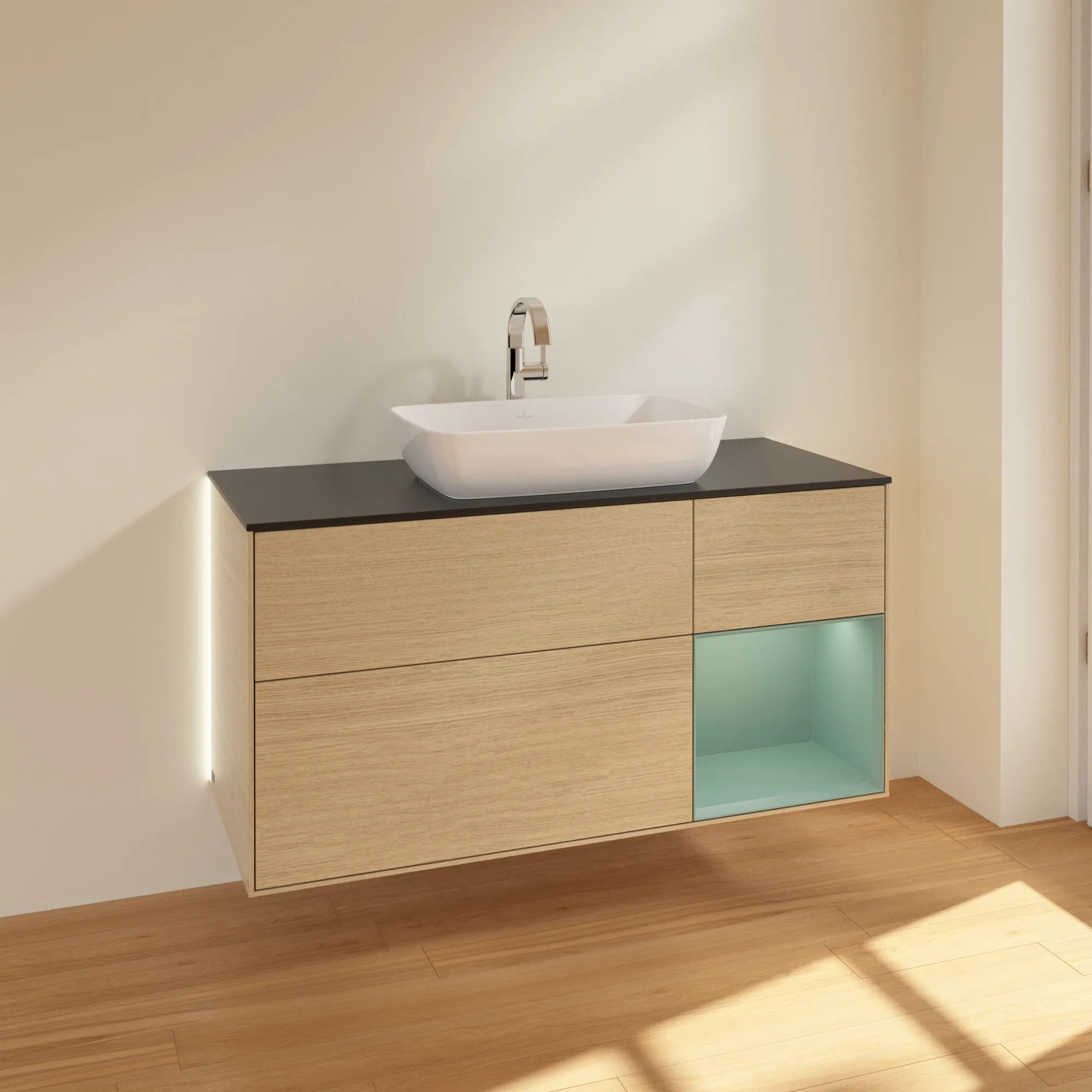 Villeroy & Boch Waschtischunterschrank „Finion“ für Schrankwaschtisch 1200 × 603 × 501 mm Oak Veneer, für Becken mittig