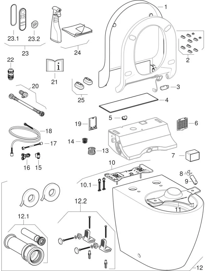 Geberit Stand-Dusch-WC Komplettanlage AquaClean „Tuma“ Comfort in weiß alpin, Befestigung sichtbar, ohne Spülrand Geberit Stand-Dusch-WC Komplettanlage AquaClean „Tuma“ Comfort in weiß alpin, Befestigung sichtbar, ohne Spülrand