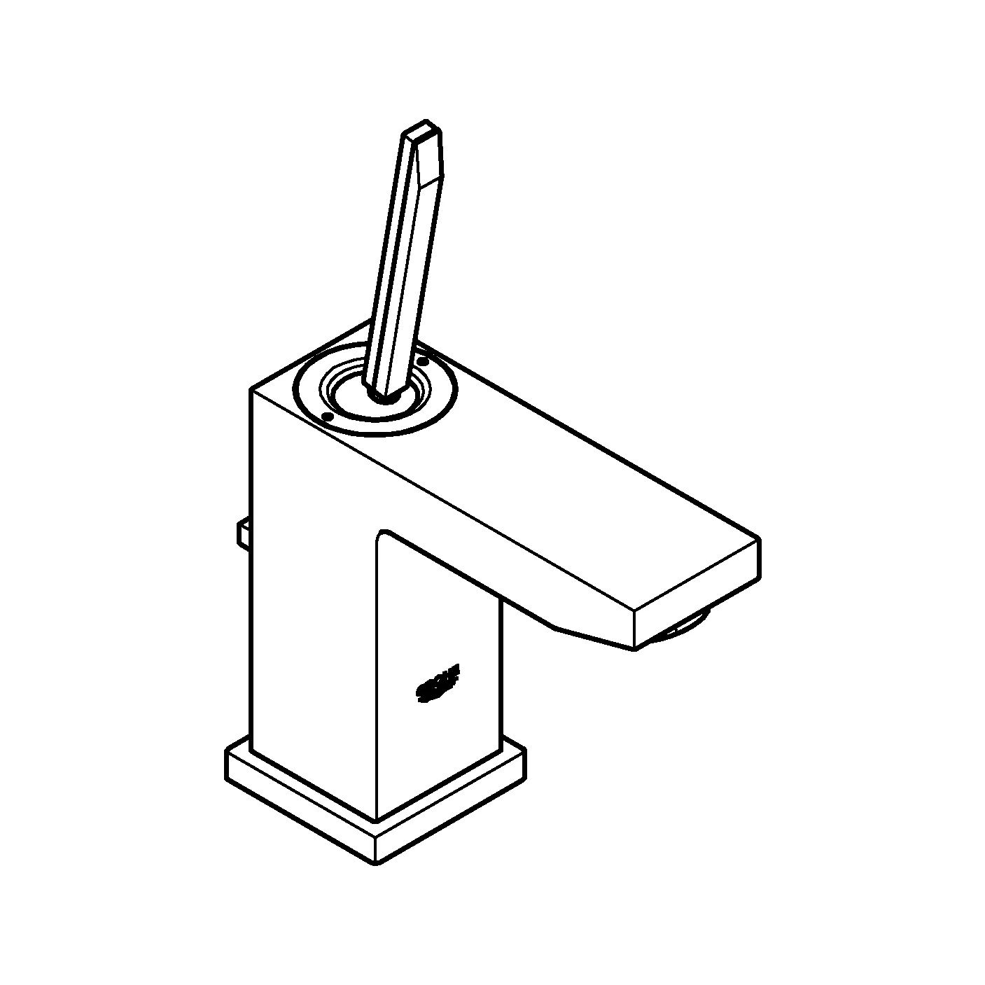 Einhand-Waschtischbatterie Eurocube Joy 23654, S-Size, Einlochmontage, Zugstangen-Ablaufgarnitur 1 1/4'', chrom